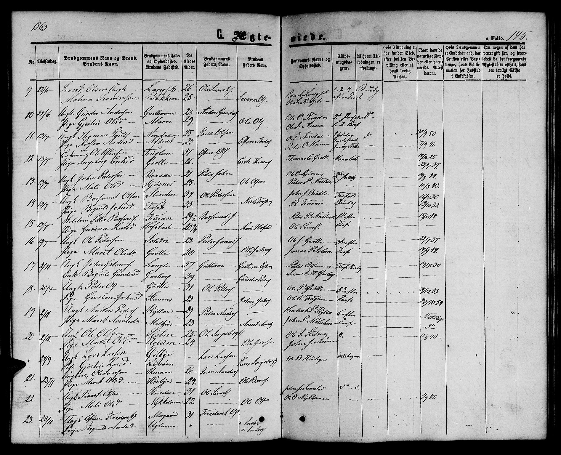 Ministerialprotokoller, klokkerbøker og fødselsregistre - Sør-Trøndelag, AV/SAT-A-1456/695/L1155: Klokkerbok nr. 695C06, 1859-1868, s. 145