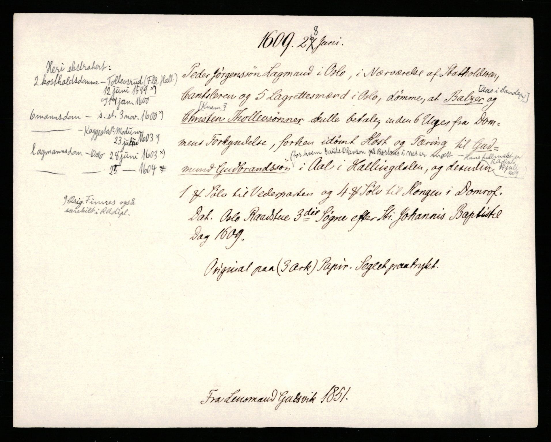 Riksarkivets diplomsamling, AV/RA-EA-5965/F35/F35b/L0005: Riksarkivets diplomer, seddelregister, 1601-1612, s. 549