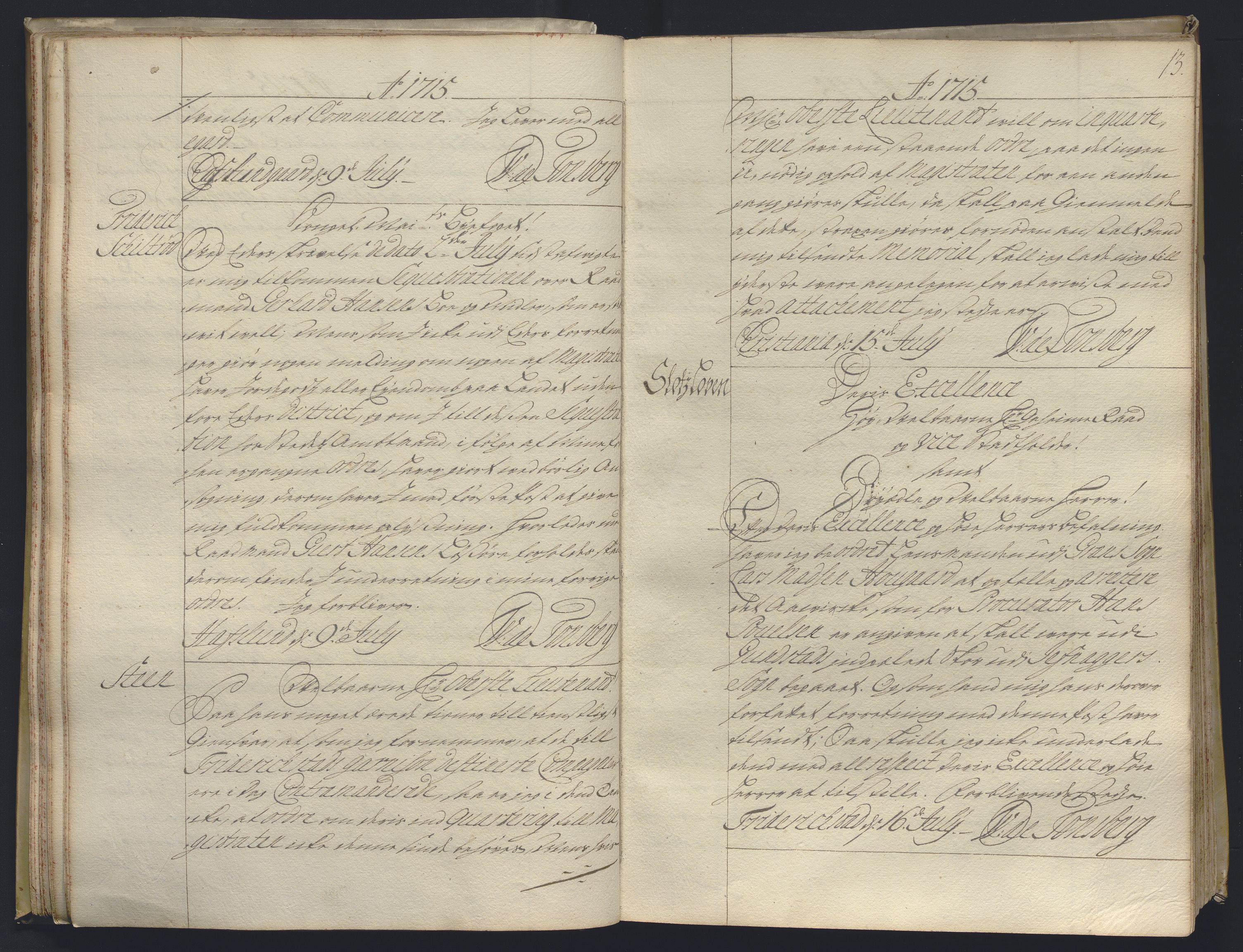 Kristiania stiftamt, AV/SAO-A-10386/B/Ba/L0004: Kopibok, 1715-1717, s. 12b-13a