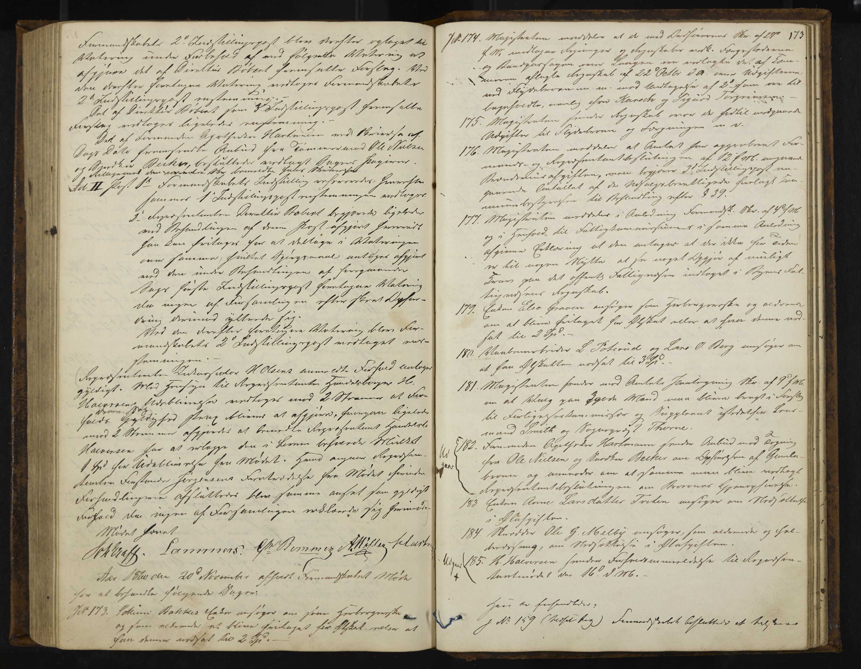 Kongsberg formannskap og sentraladministrasjon, IKAK/0604021-1/A/L0003: Møtebok med register, 1856-1861, s. 173