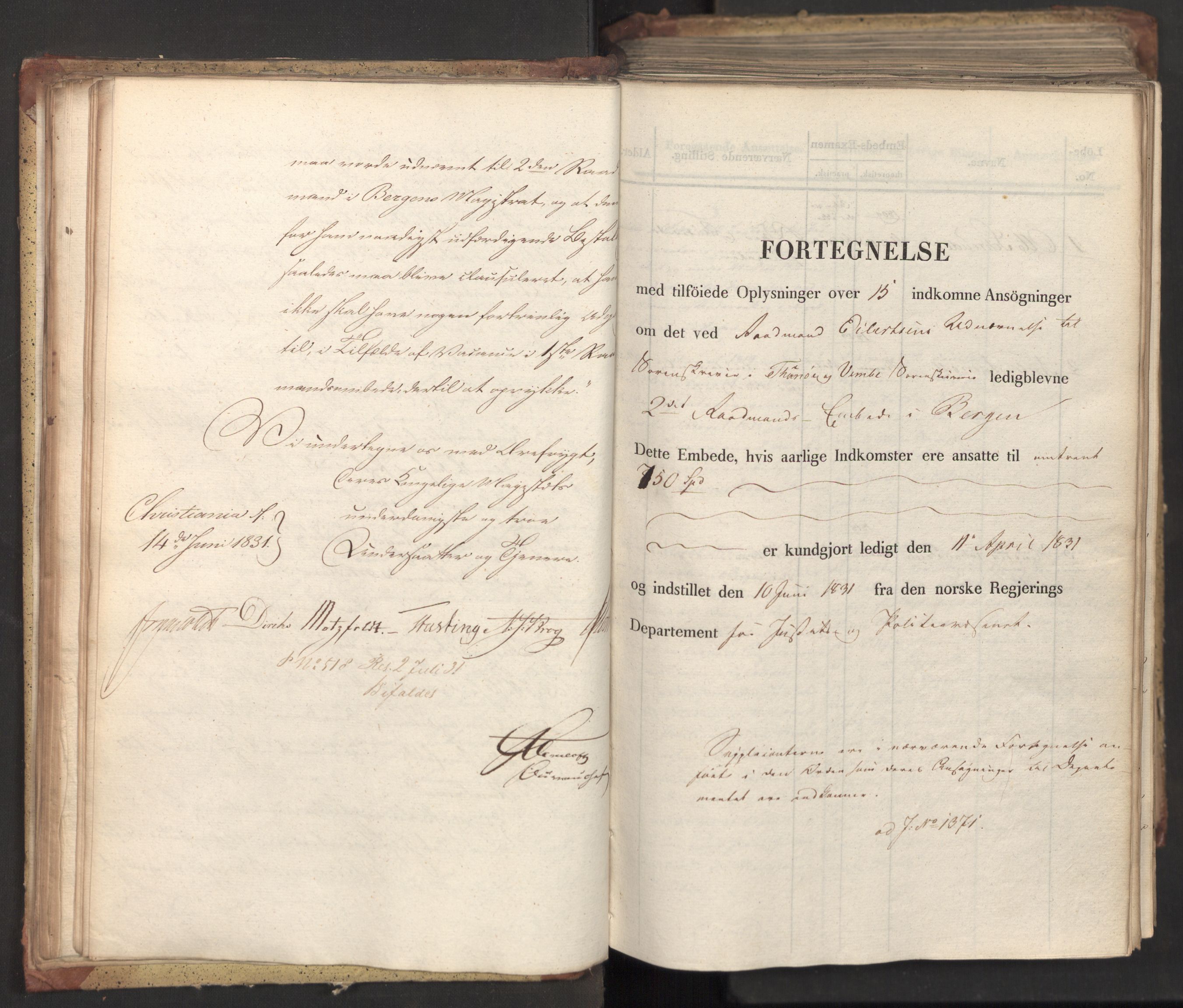 Statsrådsavdelingen i Stockholm, AV/RA-S-1003/D/Da/L0072: Regjeringsinnstillinger nr. 1365-1533, 1831, s. 47