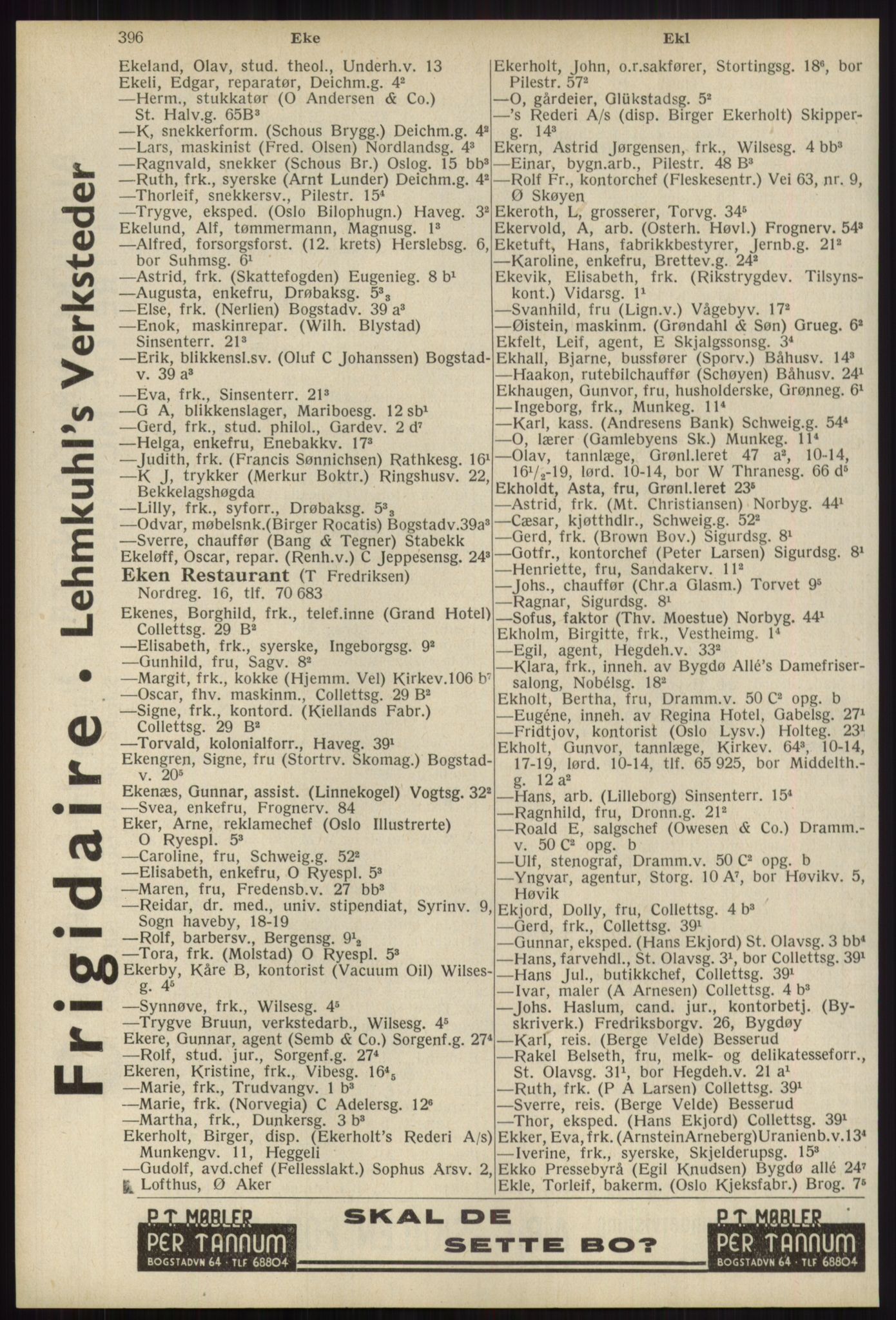 Kristiania/Oslo adressebok, PUBL/-, 1939, s. 396