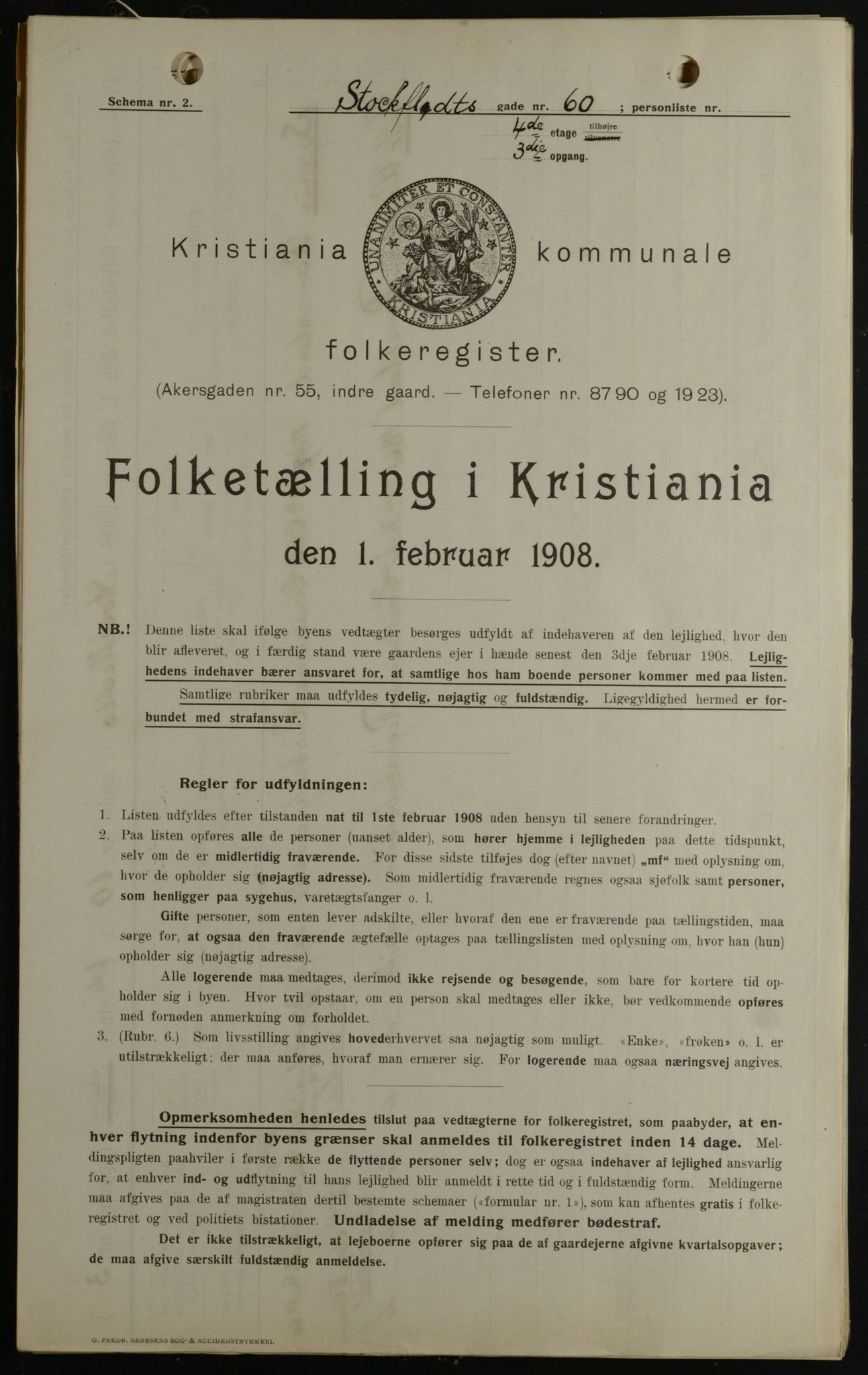 OBA, Kommunal folketelling 1.2.1908 for Kristiania kjøpstad, 1908, s. 91957