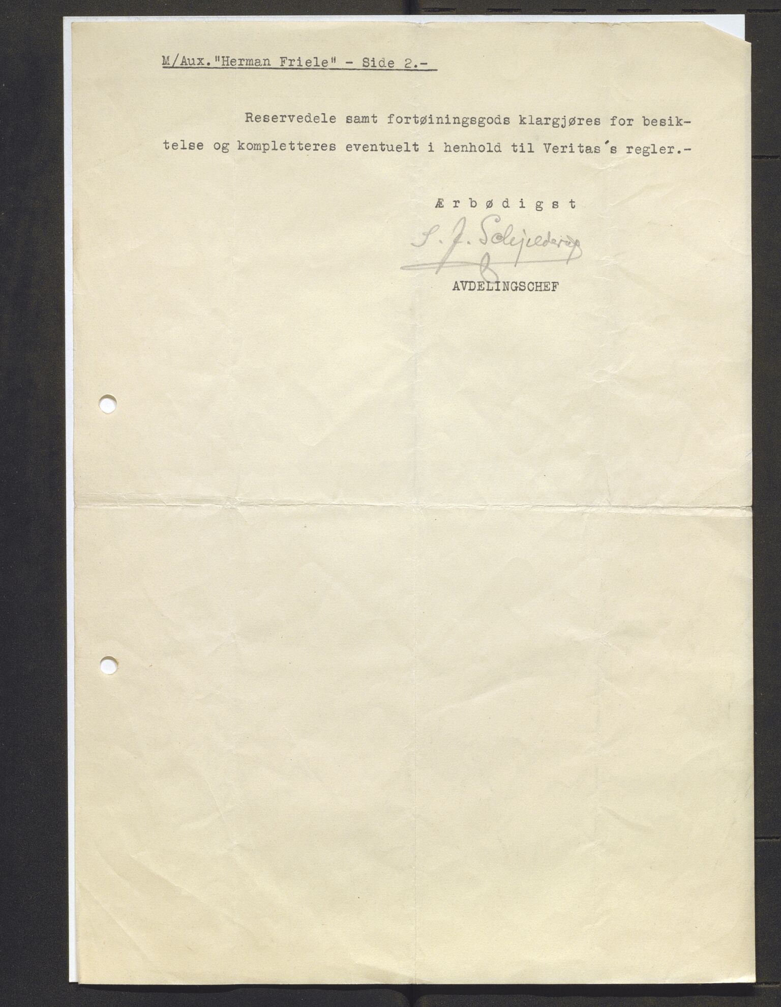 Bergens Museum, AV/SAB-A-17301/13/D/L0002: Korrespondanse , 1928-1940, s. 279