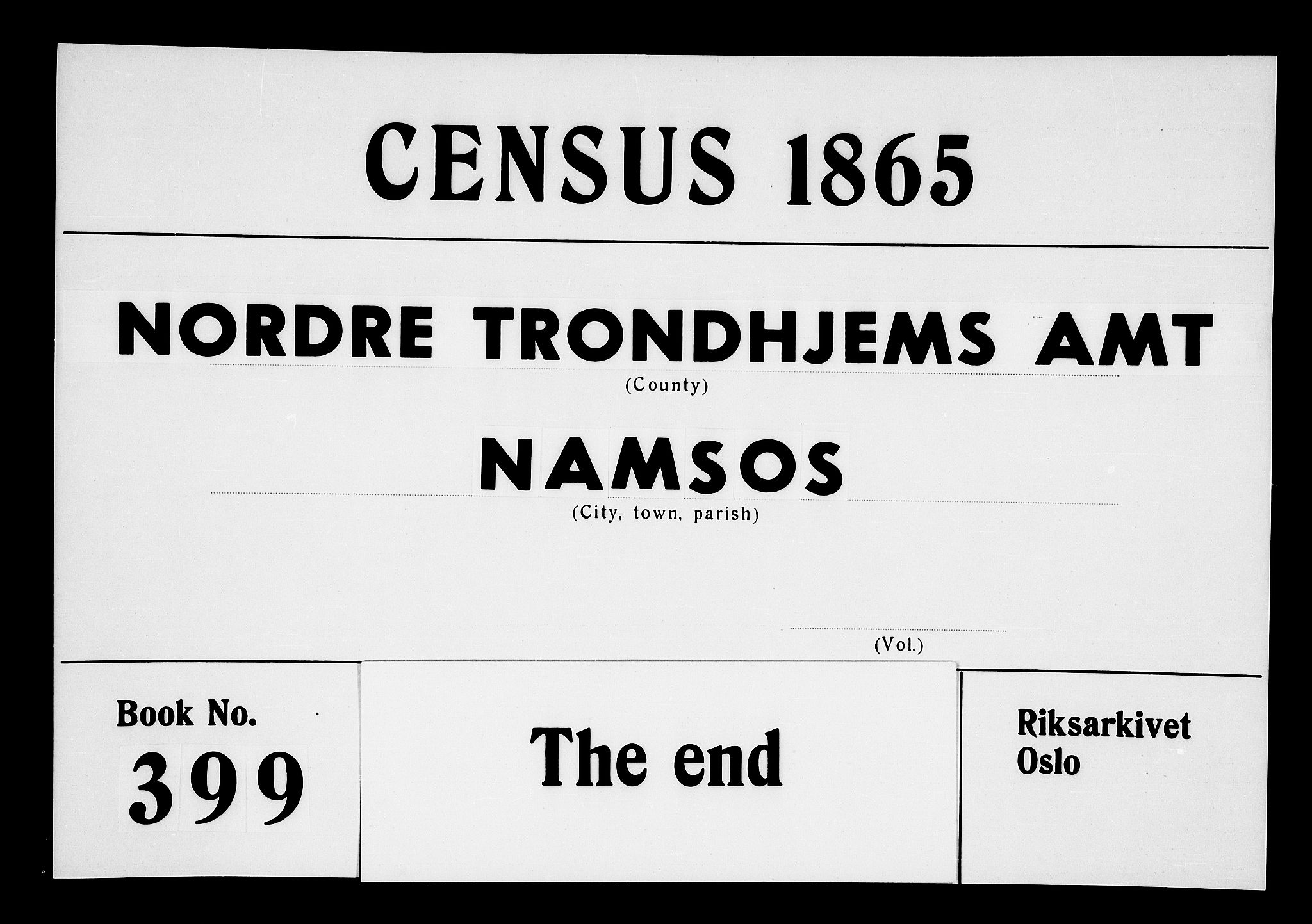 RA, Folketelling 1865 for 1703B Namsos prestegjeld, Namsos ladested, 1865, s. 190