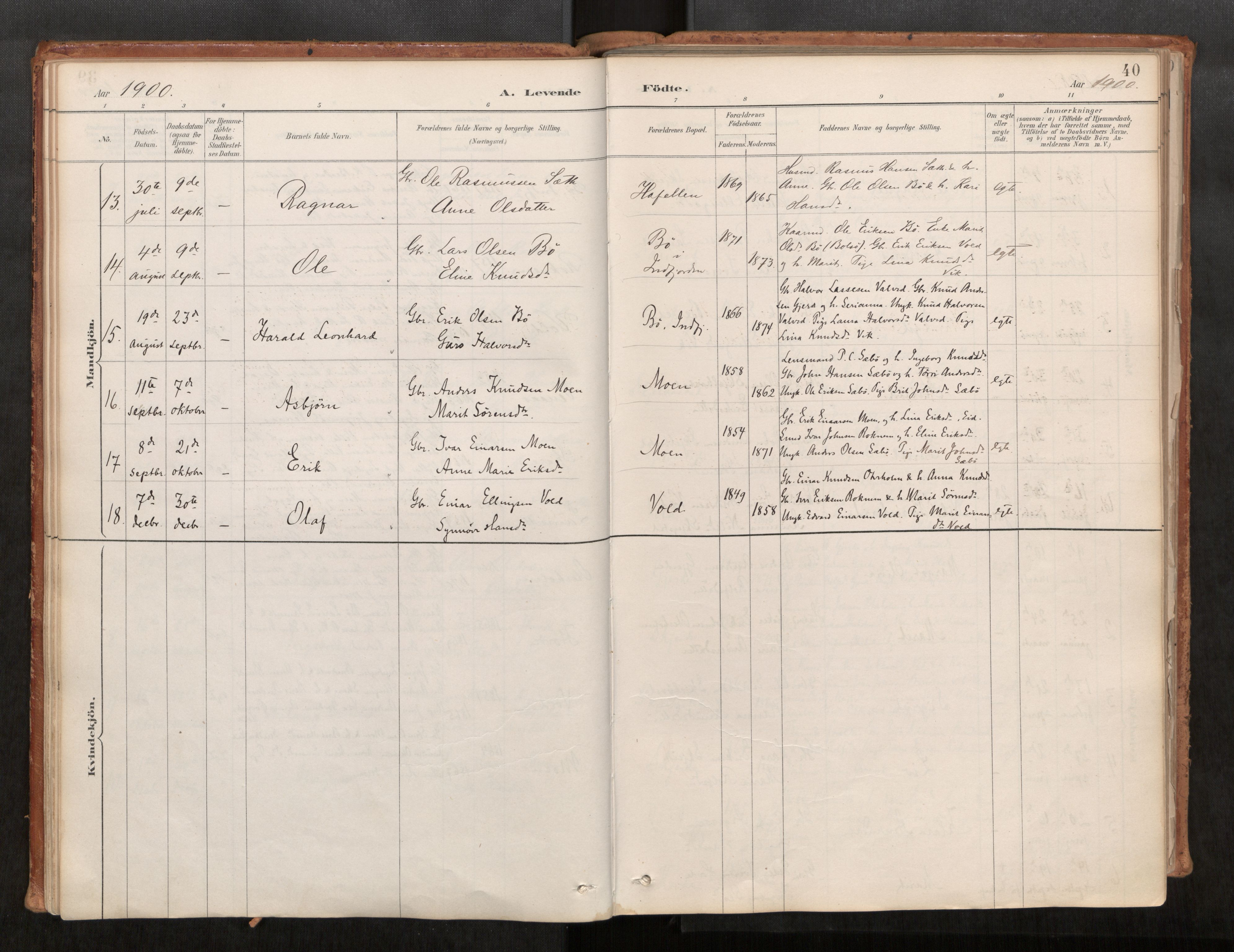 Ministerialprotokoller, klokkerbøker og fødselsregistre - Møre og Romsdal, AV/SAT-A-1454/543/L0568: Ministerialbok nr. 543A03, 1885-1915, s. 40