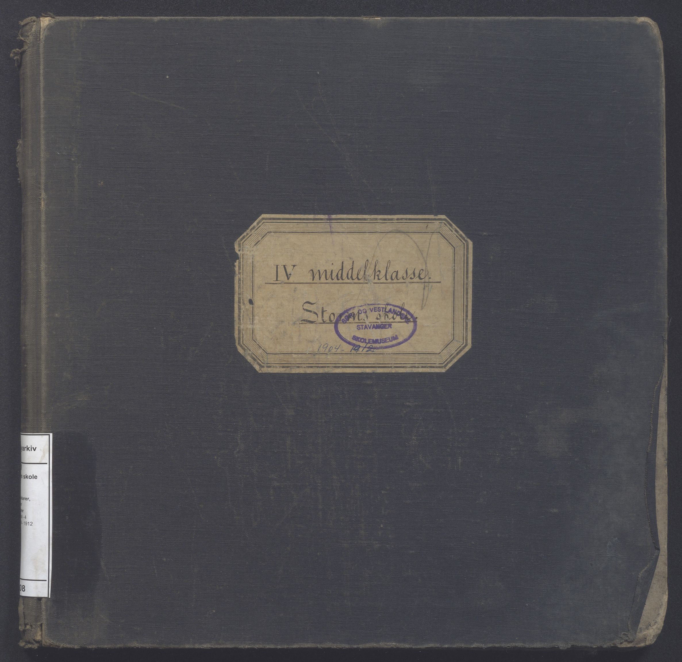 PA-0428, Storms skole, BYST/A-1479/G/Gd/L0008: Karakterprotokoll - 4 middelklasse, 1904-1912