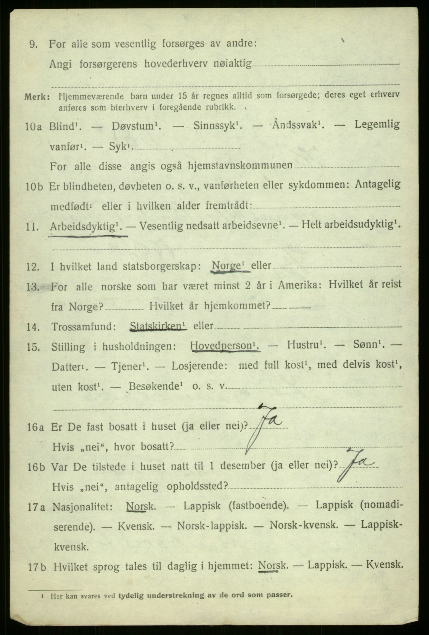 SATØ, Folketelling 1920 for 1911 Kvæfjord herred, 1920, s. 1412