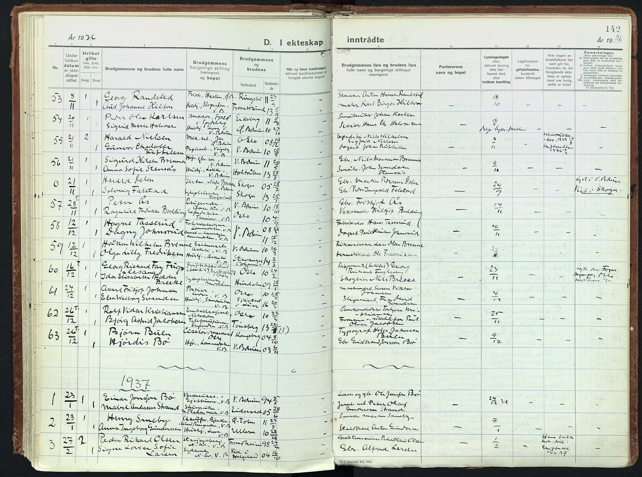 Vestre Bærum prestekontor Kirkebøker, AV/SAO-A-10209a/F/Fa/L0006: Ministerialbok nr. 6, 1931-1947, s. 142