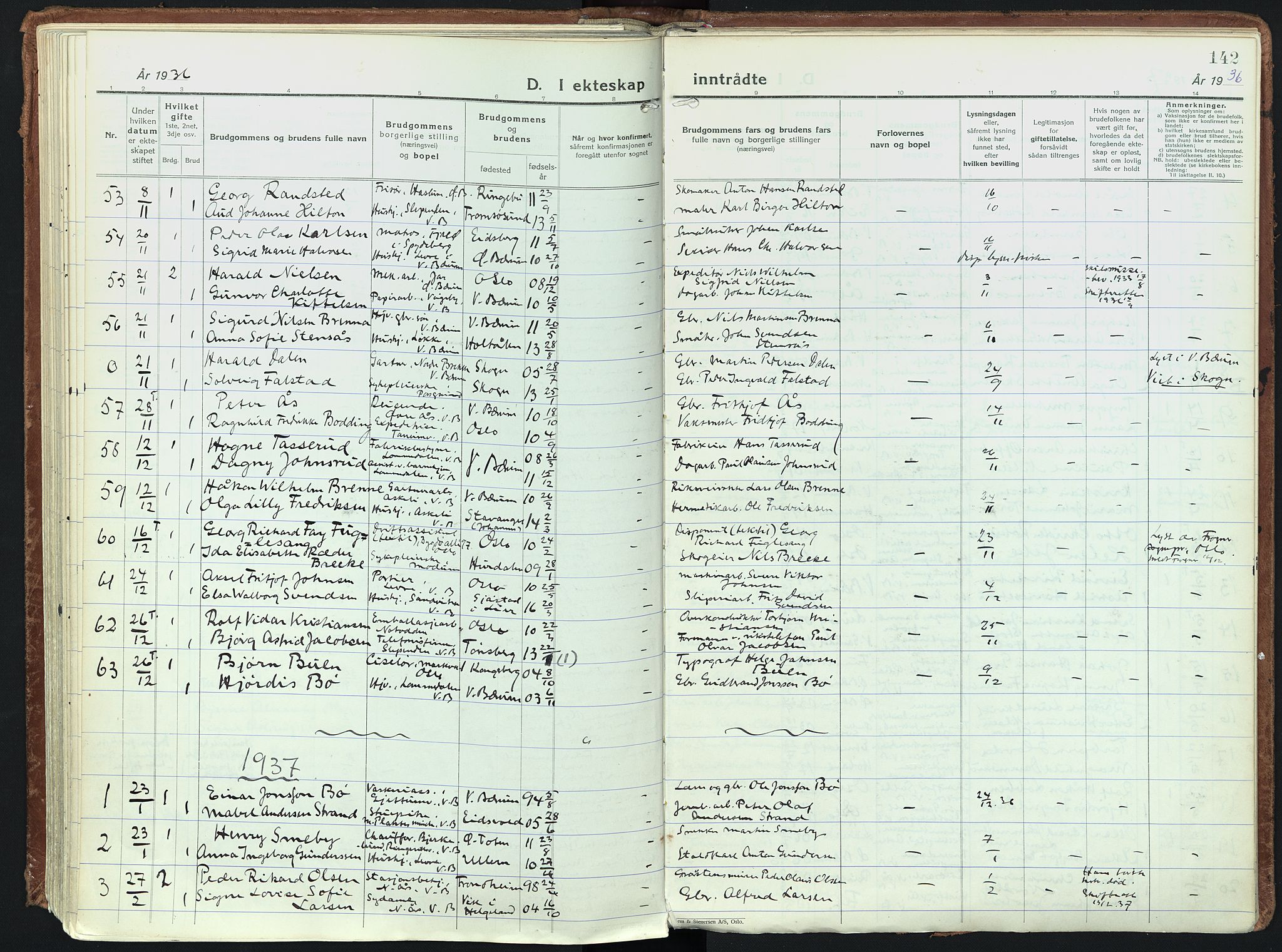 Vestre Bærum prestekontor Kirkebøker, SAO/A-10209a/F/Fa/L0006: Ministerialbok nr. 6, 1931-1947, s. 142