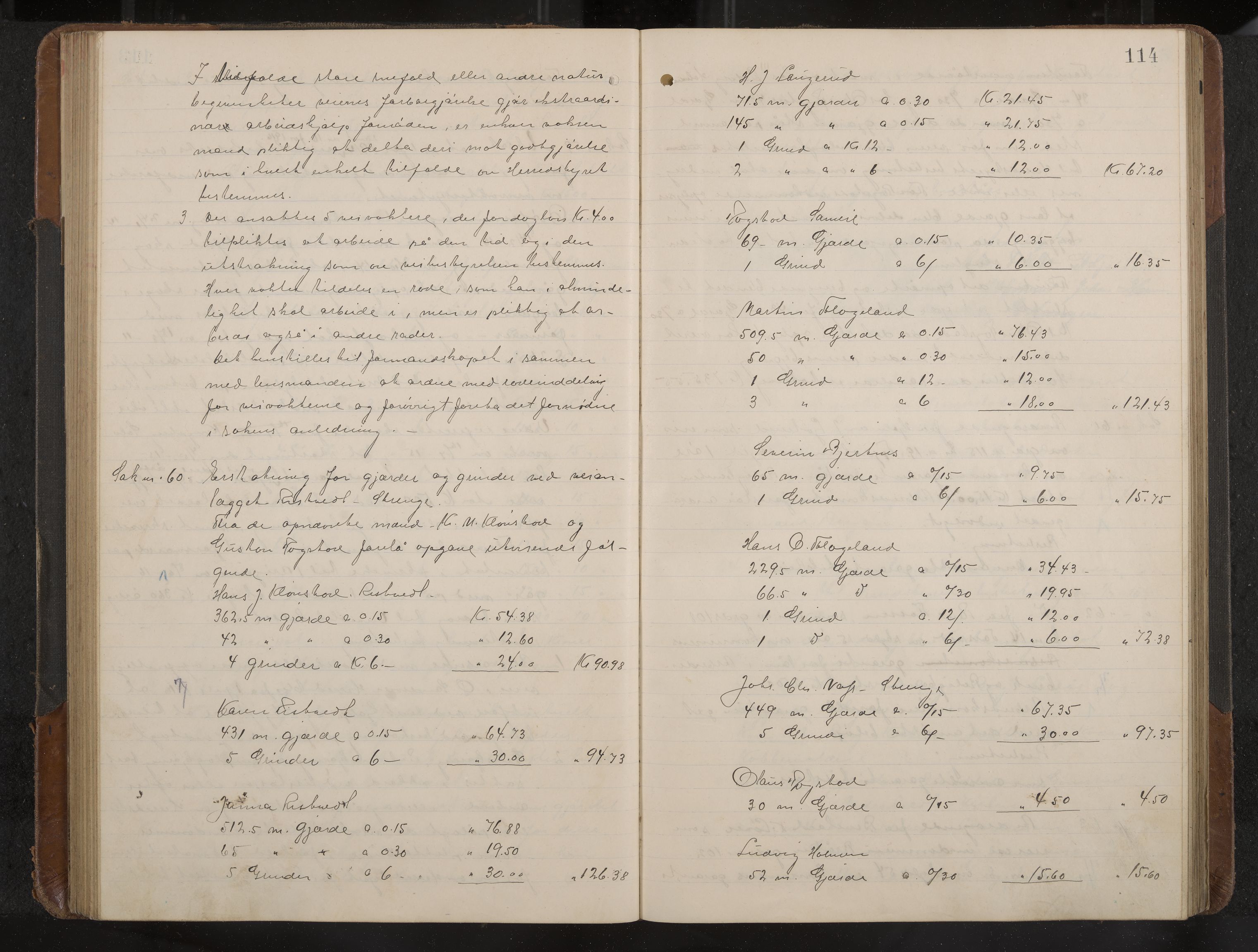 Øvre Sandsvær formannskap og sentraladministrasjon, IKAK/0630021/A/L0002: Møtebok med register, 1914-1919, s. 114