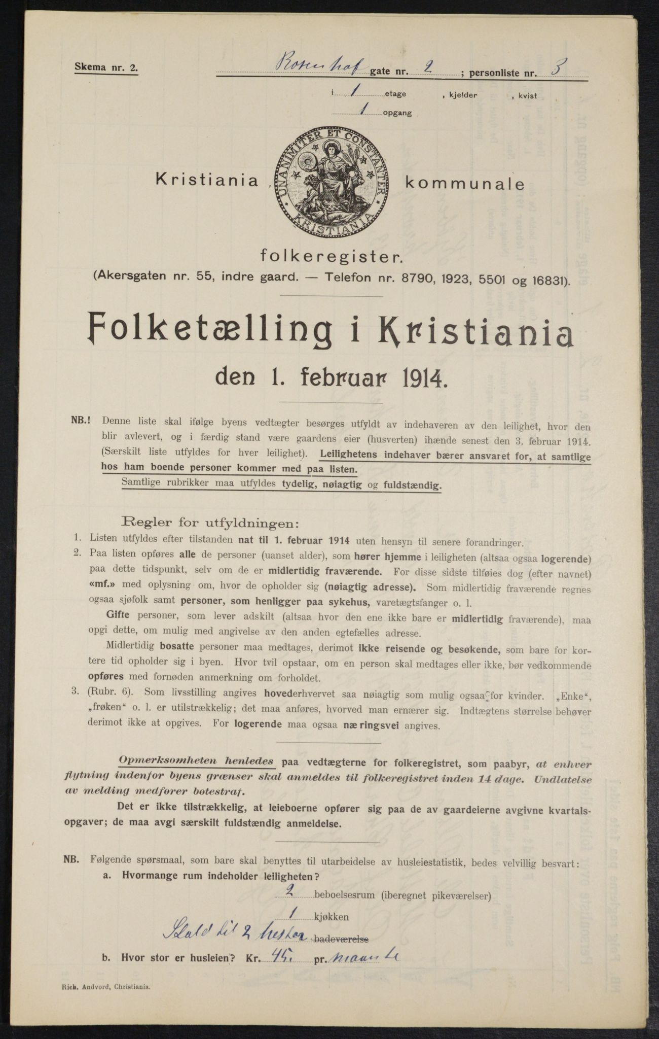 OBA, Kommunal folketelling 1.2.1914 for Kristiania, 1914, s. 83573