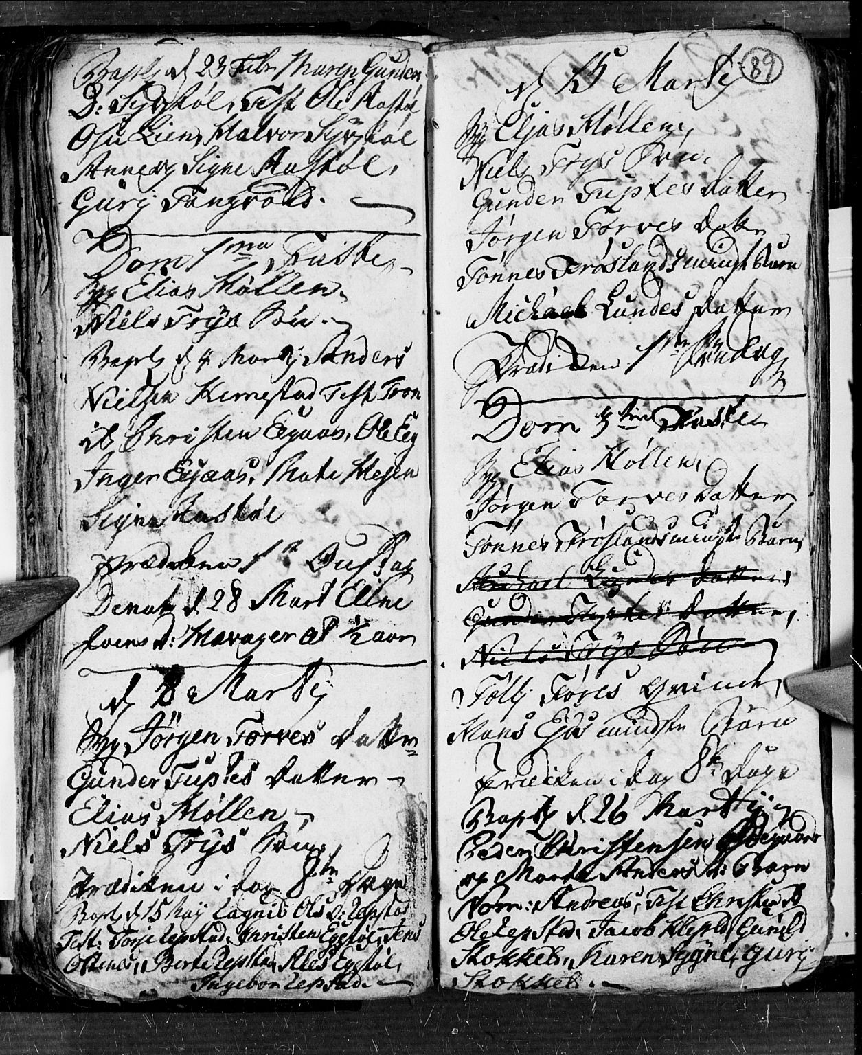 Søgne sokneprestkontor, AV/SAK-1111-0037/F/Fb/Fbb/L0001: Klokkerbok nr. B 1, 1779-1802, s. 89