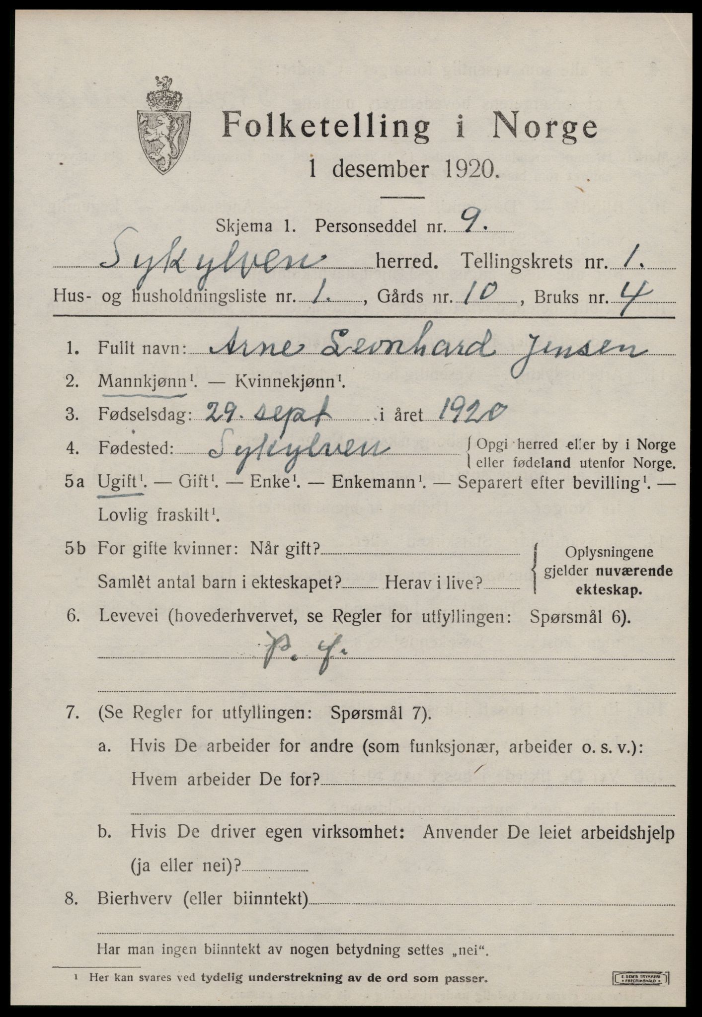 SAT, Folketelling 1920 for 1528 Sykkylven herred, 1920, s. 931