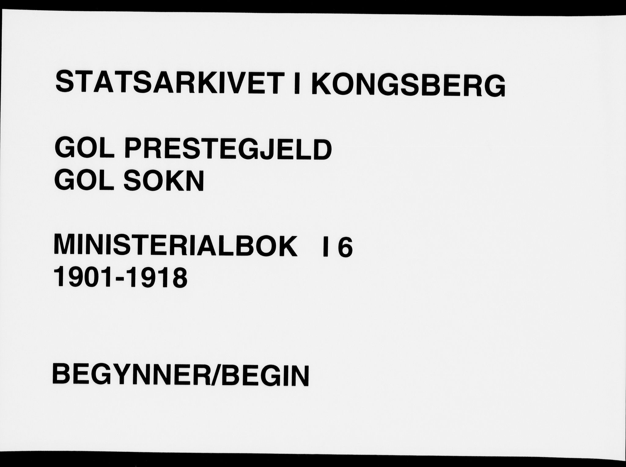 Gol kirkebøker, AV/SAKO-A-226/F/Fa/L0006: Ministerialbok nr. I 6, 1901-1918