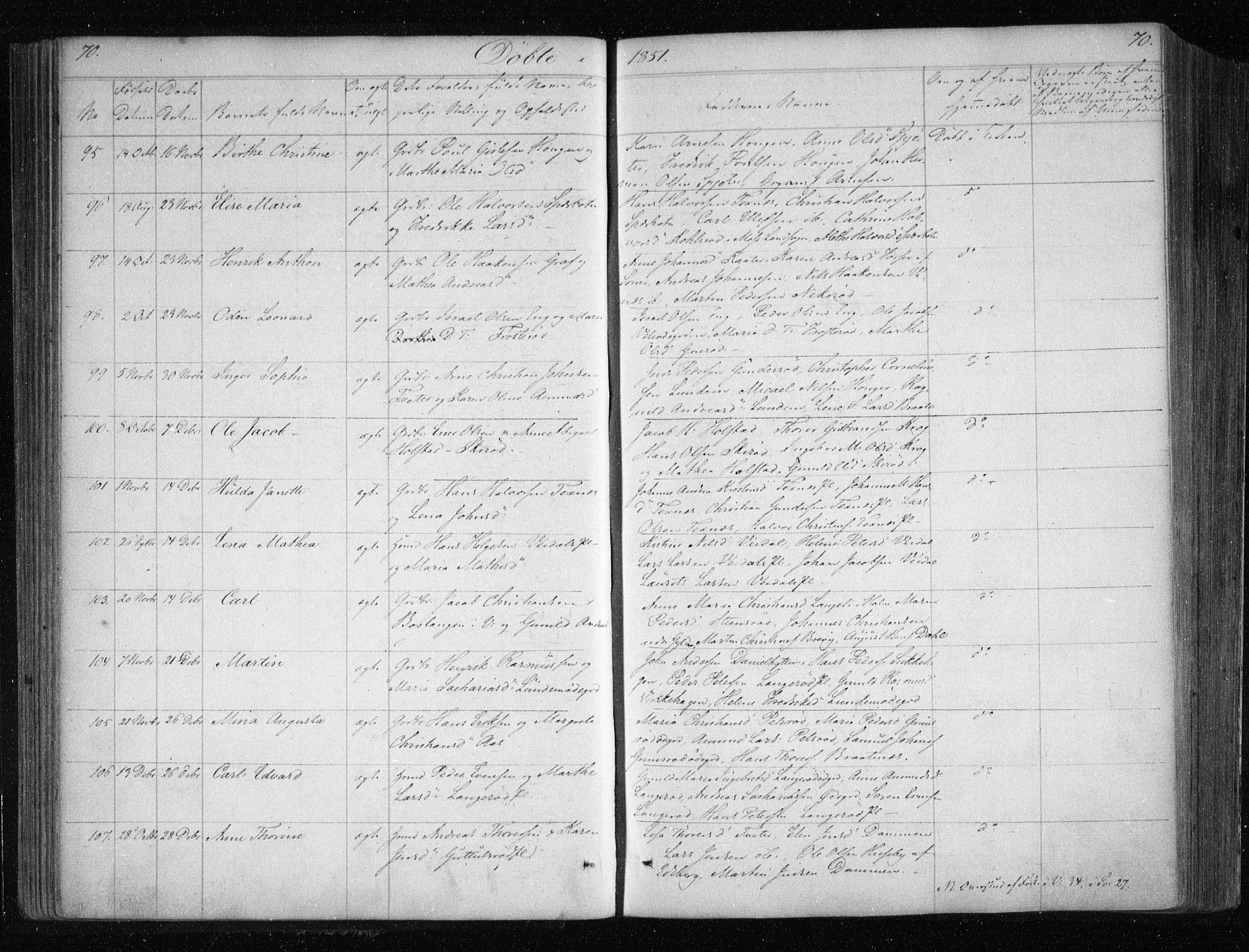 Våler prestekontor Kirkebøker, AV/SAO-A-11083/F/Fa/L0006: Ministerialbok nr. I 6, 1840-1861, s. 70