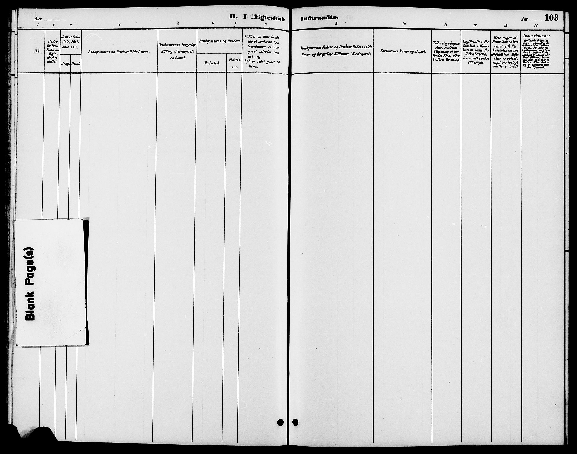 Gjerstad sokneprestkontor, AV/SAK-1111-0014/F/Fb/Fbb/L0004: Klokkerbok nr. B 4, 1890-1910, s. 103