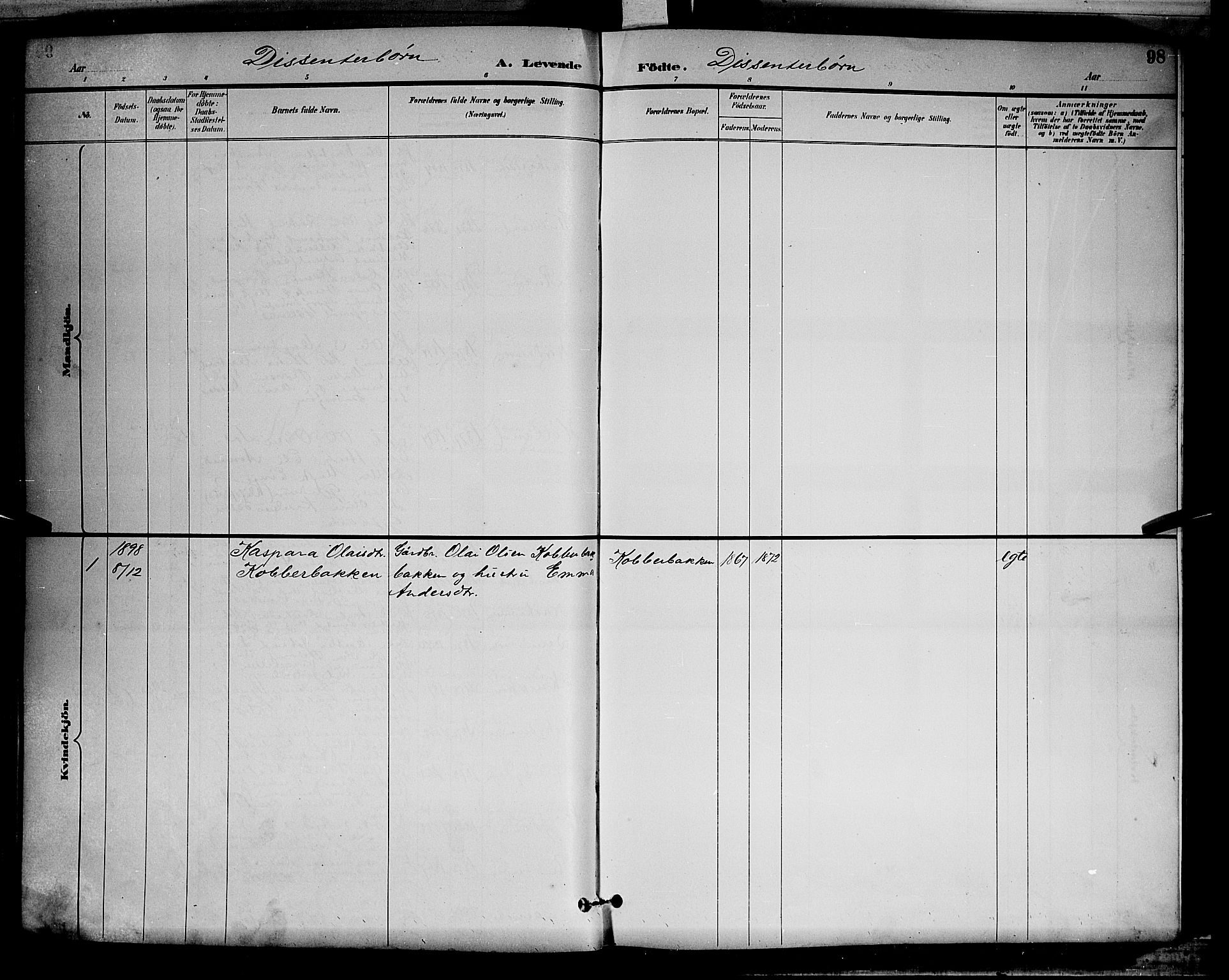 Våler prestekontor, Hedmark, AV/SAH-PREST-040/H/Ha/Hab/L0001: Klokkerbok nr. 1, 1894-1904, s. 98