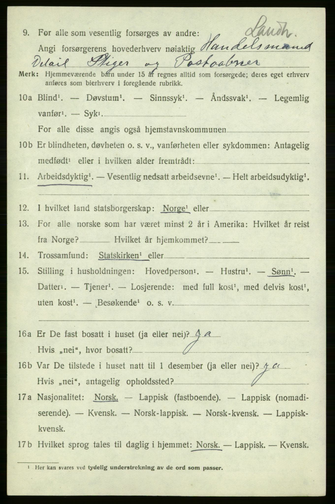 SATØ, Folketelling 1920 for 2017 Kvalsund herred, 1920, s. 667