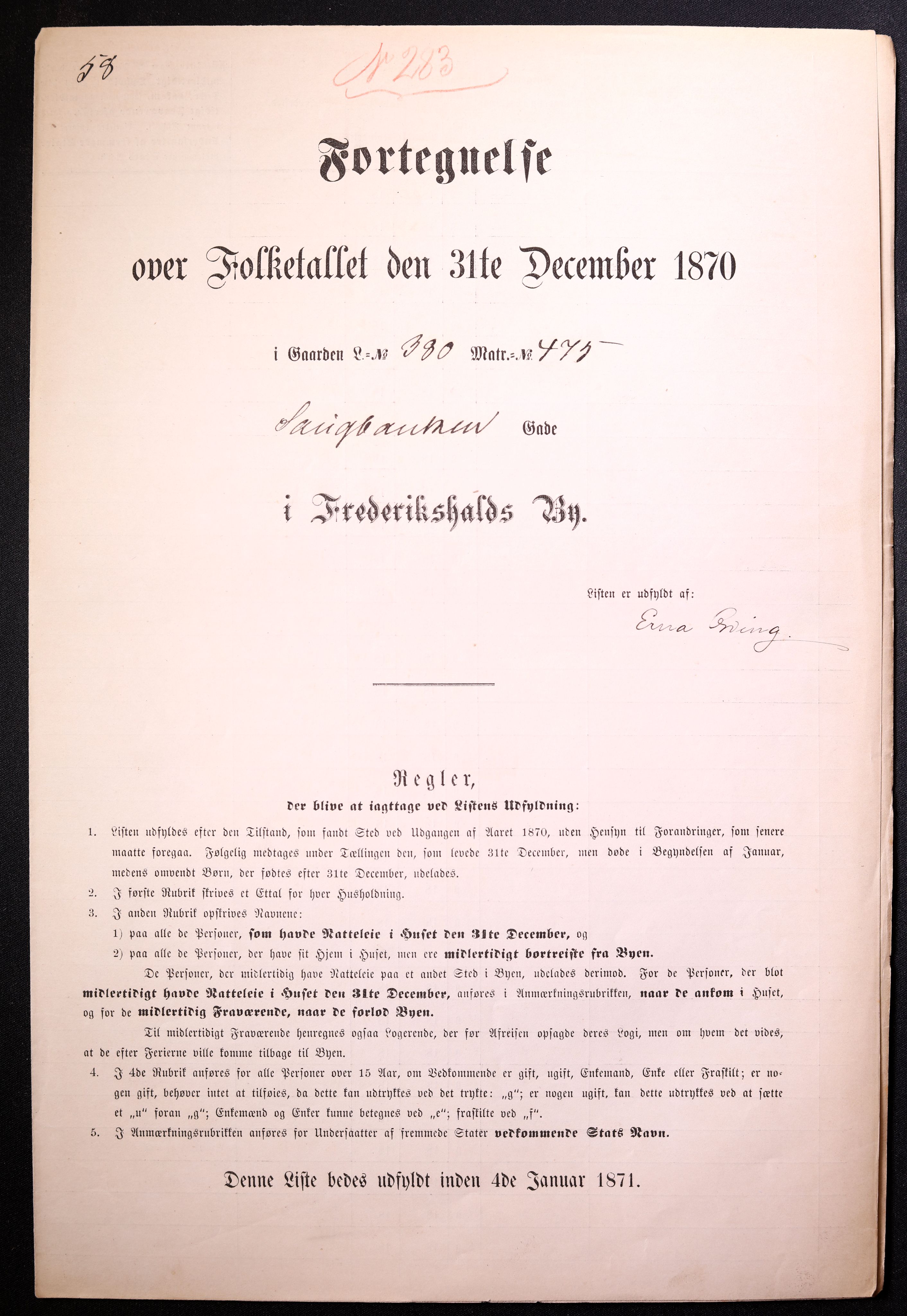 RA, Folketelling 1870 for 0101 Fredrikshald kjøpstad, 1870, s. 1187