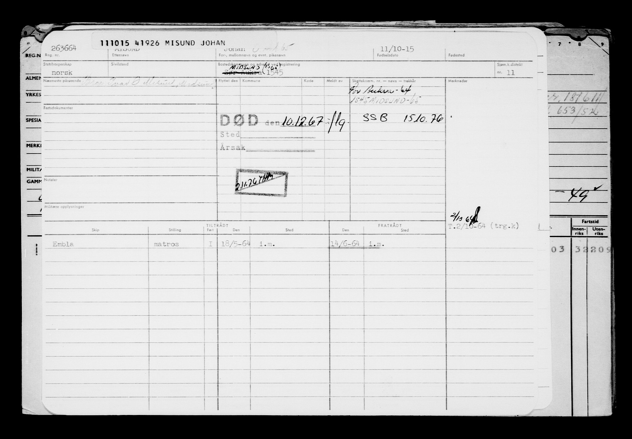 Direktoratet for sjømenn, AV/RA-S-3545/G/Gb/L0133: Hovedkort, 1915, s. 577