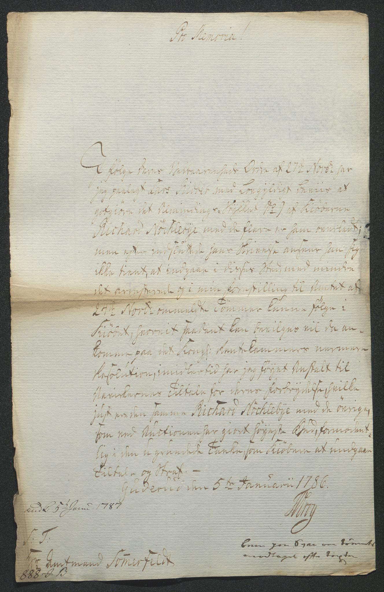 Fylkesmannen i Oppland, SAH/FYO-002/1/D/Dl/L0509B: Brev fra fogden i Toten, 1785-1786, s. 254