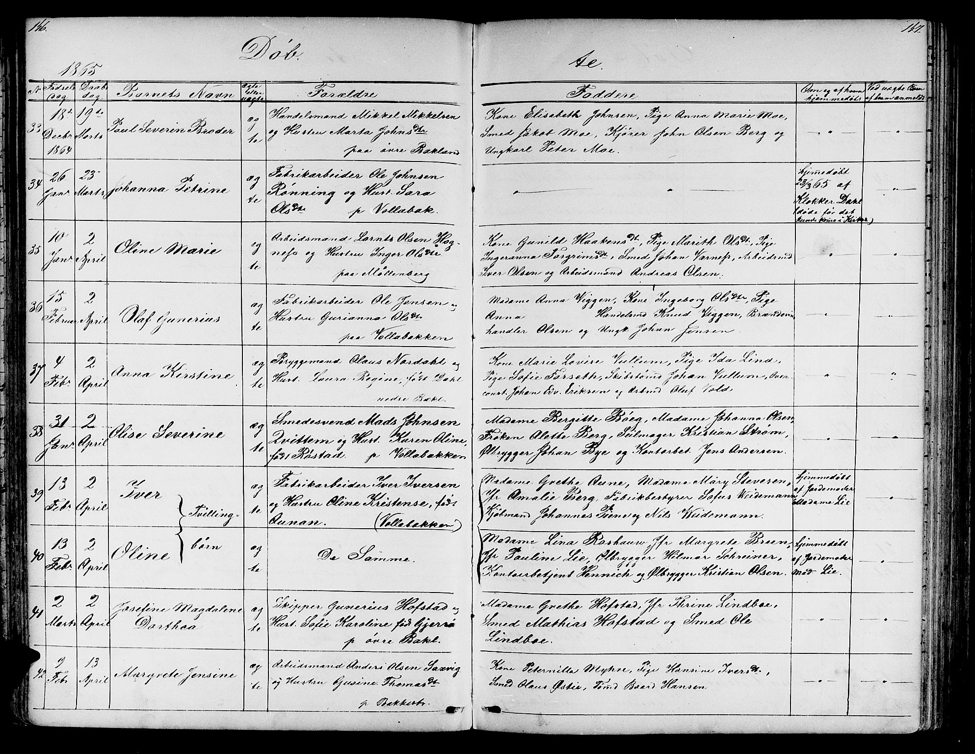 Ministerialprotokoller, klokkerbøker og fødselsregistre - Sør-Trøndelag, SAT/A-1456/604/L0219: Klokkerbok nr. 604C02, 1851-1869, s. 146-147