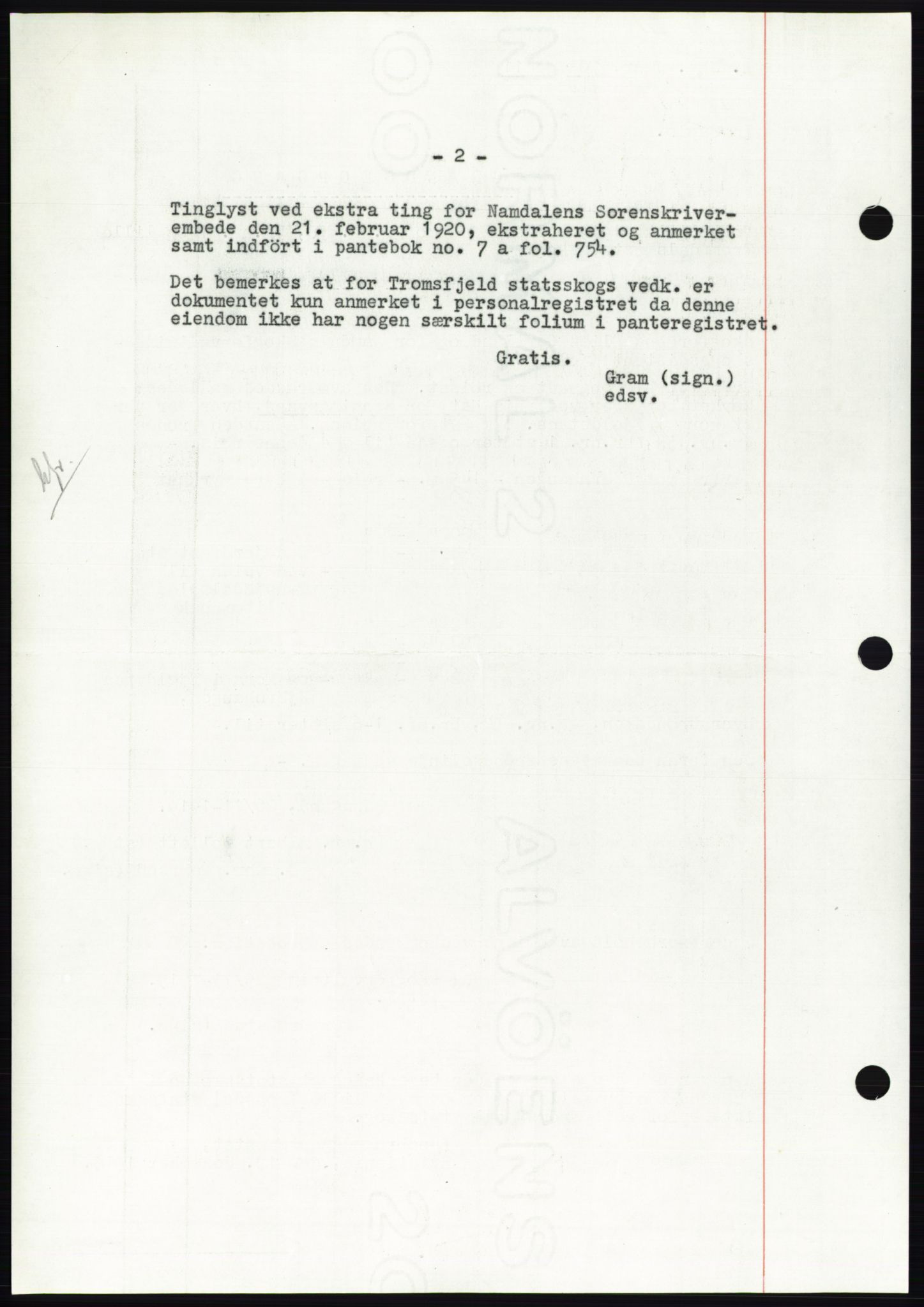 Namdal sorenskriveri, SAT/A-4133/1/2/2C: Pantebok nr. -, 1916-1921, Tingl.dato: 21.02.1920