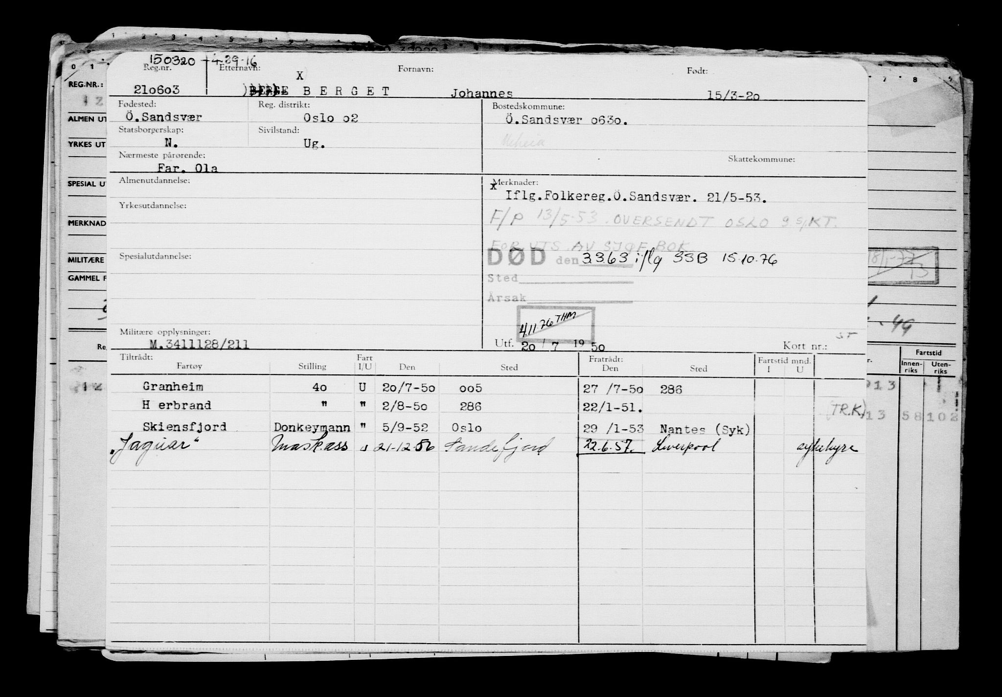 Direktoratet for sjømenn, AV/RA-S-3545/G/Gb/L0178: Hovedkort, 1920, s. 293