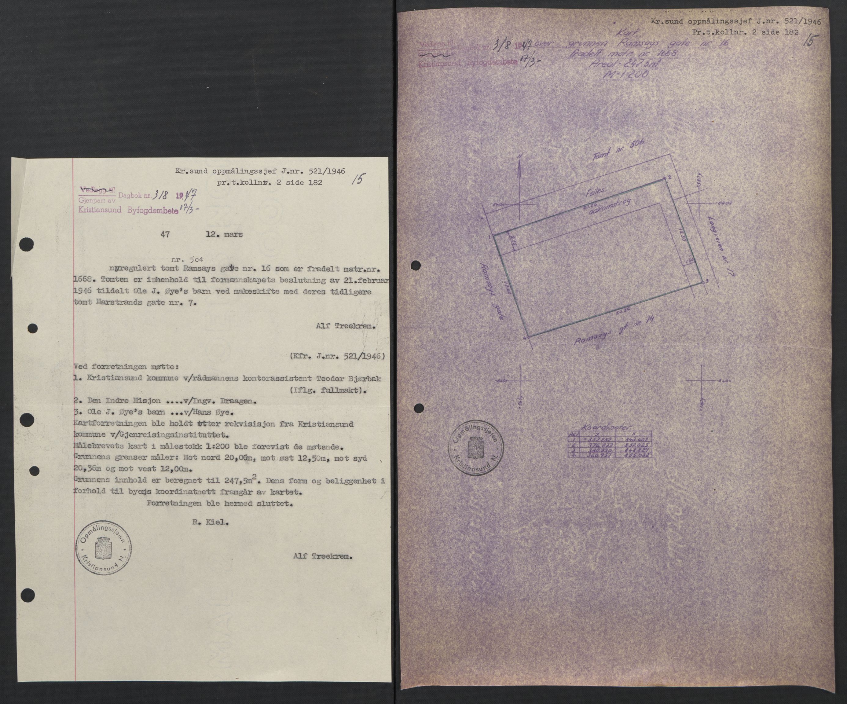 Kristiansund byfogd, SAT/A-4587/A/27: Pantebok nr. 42, 1947-1950, Dagboknr: 318/1947