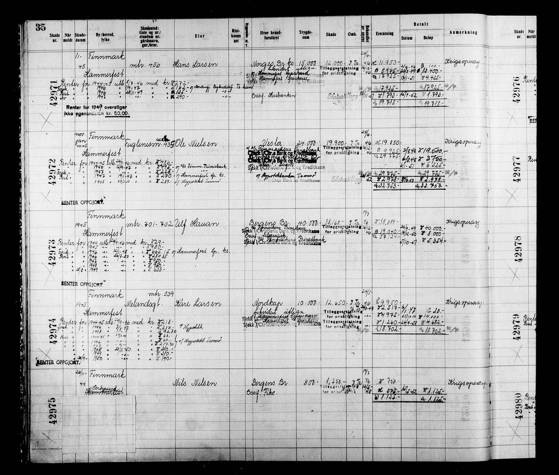 Krigsskadetrygdene for bygninger og løsøre, AV/RA-S-1548/V/L0038: Bygning, branntrygdet., 1940-1945, s. 35