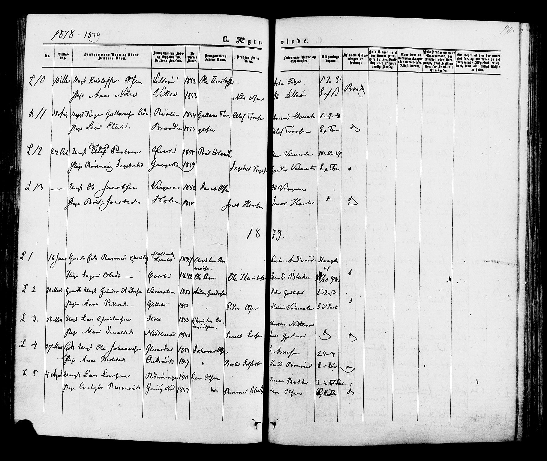 Lom prestekontor, AV/SAH-PREST-070/K/L0007: Ministerialbok nr. 7, 1863-1884, s. 194