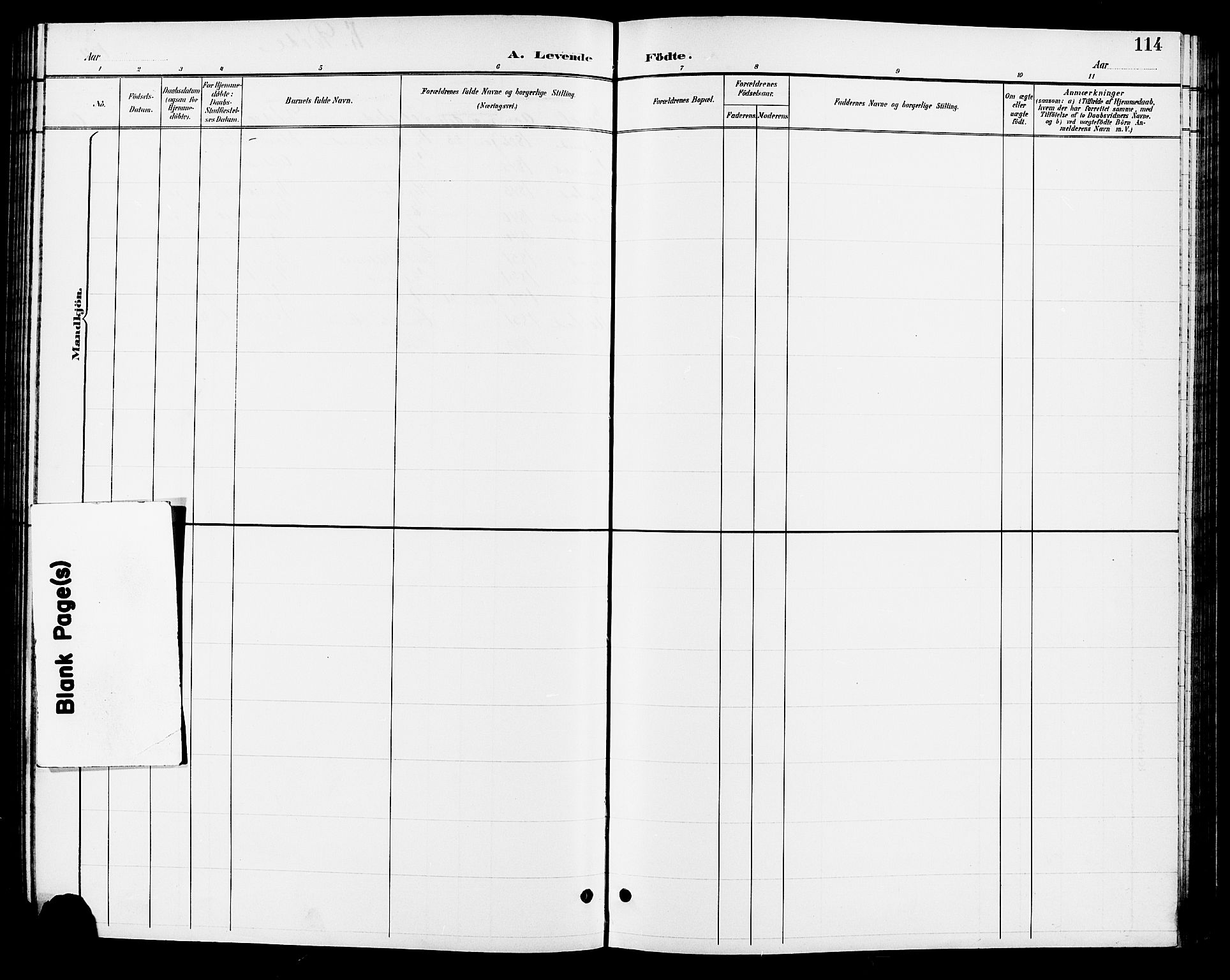 Søgne sokneprestkontor, SAK/1111-0037/F/Fb/Fbb/L0006: Klokkerbok nr. B 6, 1892-1911, s. 114