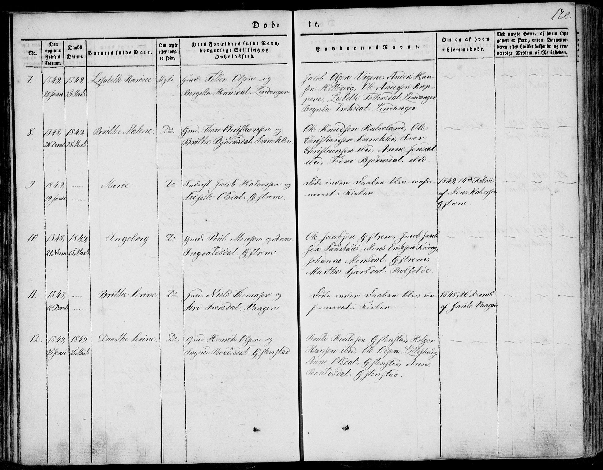 Skjold sokneprestkontor, AV/SAST-A-101847/H/Ha/Haa/L0006: Ministerialbok nr. A 6.1, 1835-1858, s. 170