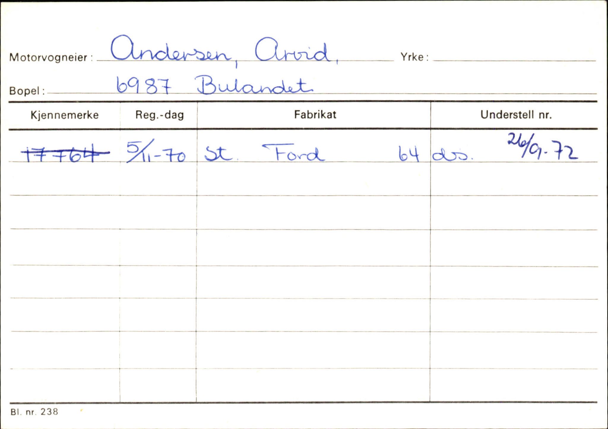 Statens vegvesen, Sogn og Fjordane vegkontor, AV/SAB-A-5301/4/F/L0132: Eigarregister Askvoll A-Å. Balestrand A-Å, 1945-1975, s. 2