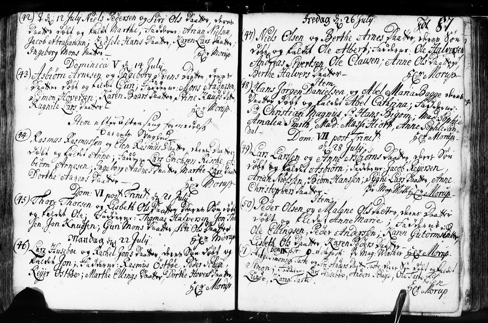 Domkirken sokneprestkontor, AV/SAST-A-101812/001/30/30BB/L0003: Klokkerbok nr. B 3, 1733-1751, s. 87