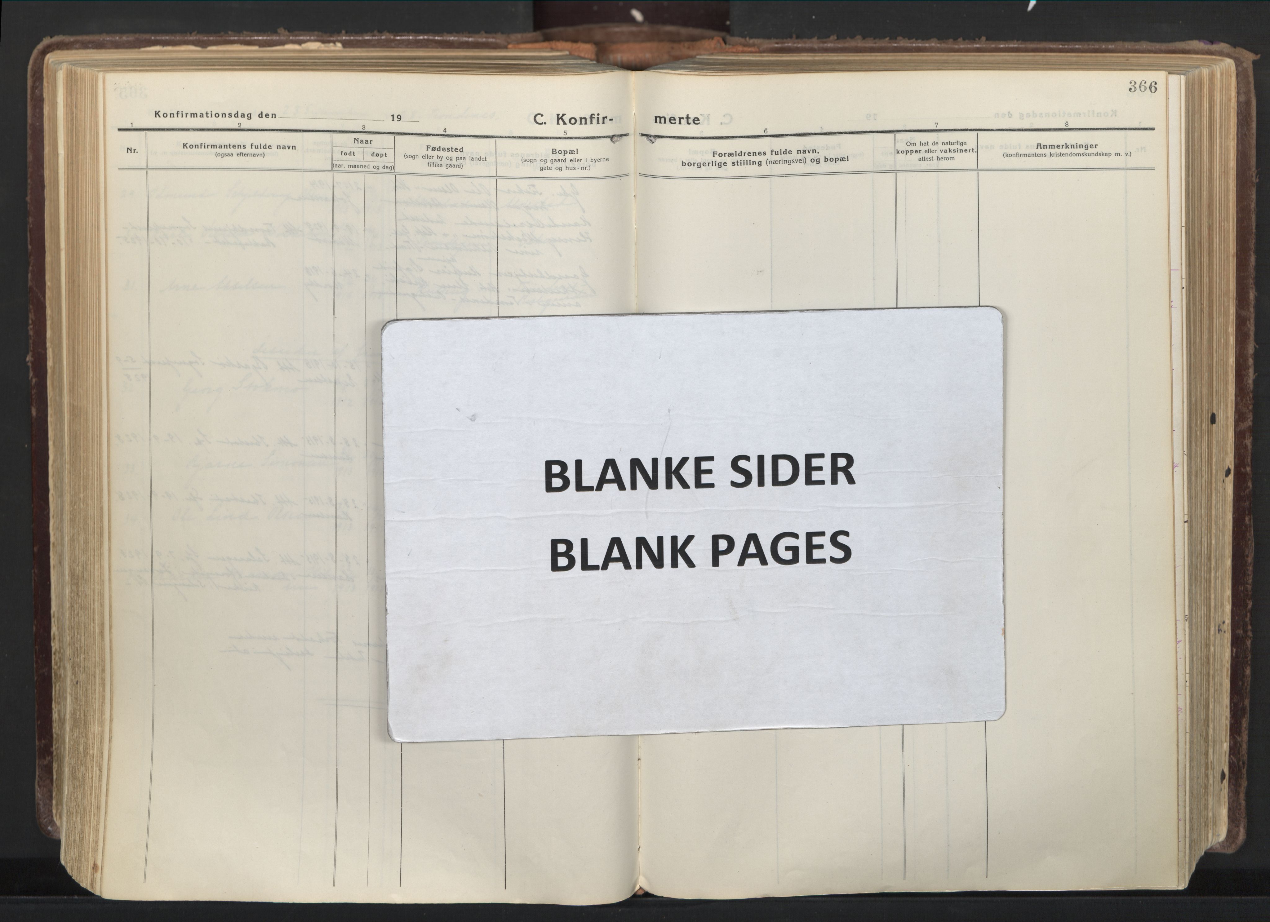 Trondenes sokneprestkontor, AV/SATØ-S-1319/H/Ha/L0019kirke: Ministerialbok nr. 19, 1919-1928, s. 366