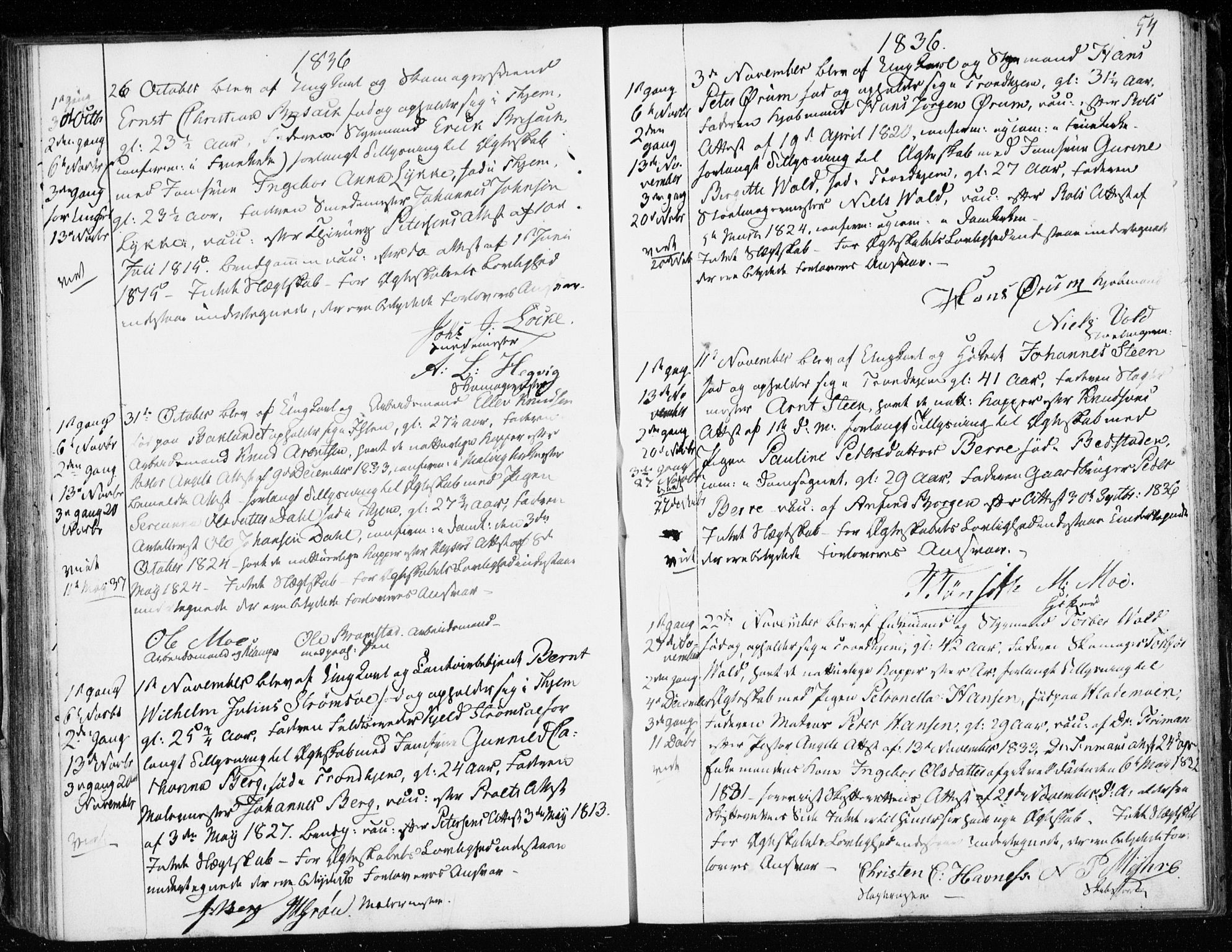 Ministerialprotokoller, klokkerbøker og fødselsregistre - Sør-Trøndelag, SAT/A-1456/601/L0046: Ministerialbok nr. 601A14, 1830-1841, s. 54
