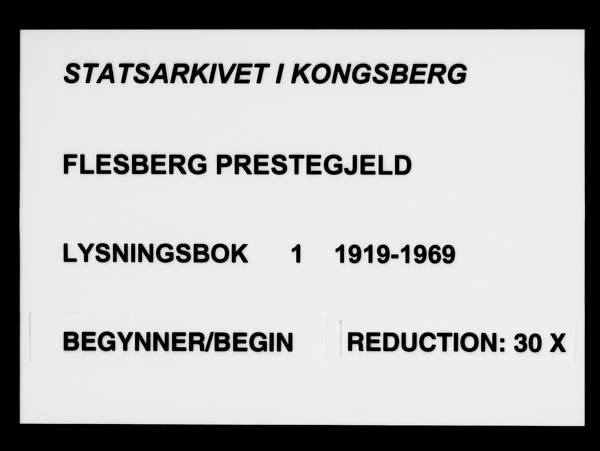 Flesberg kirkebøker, AV/SAKO-A-18/H/Ha/L0001: Lysningsprotokoll nr. 1, 1919-1969