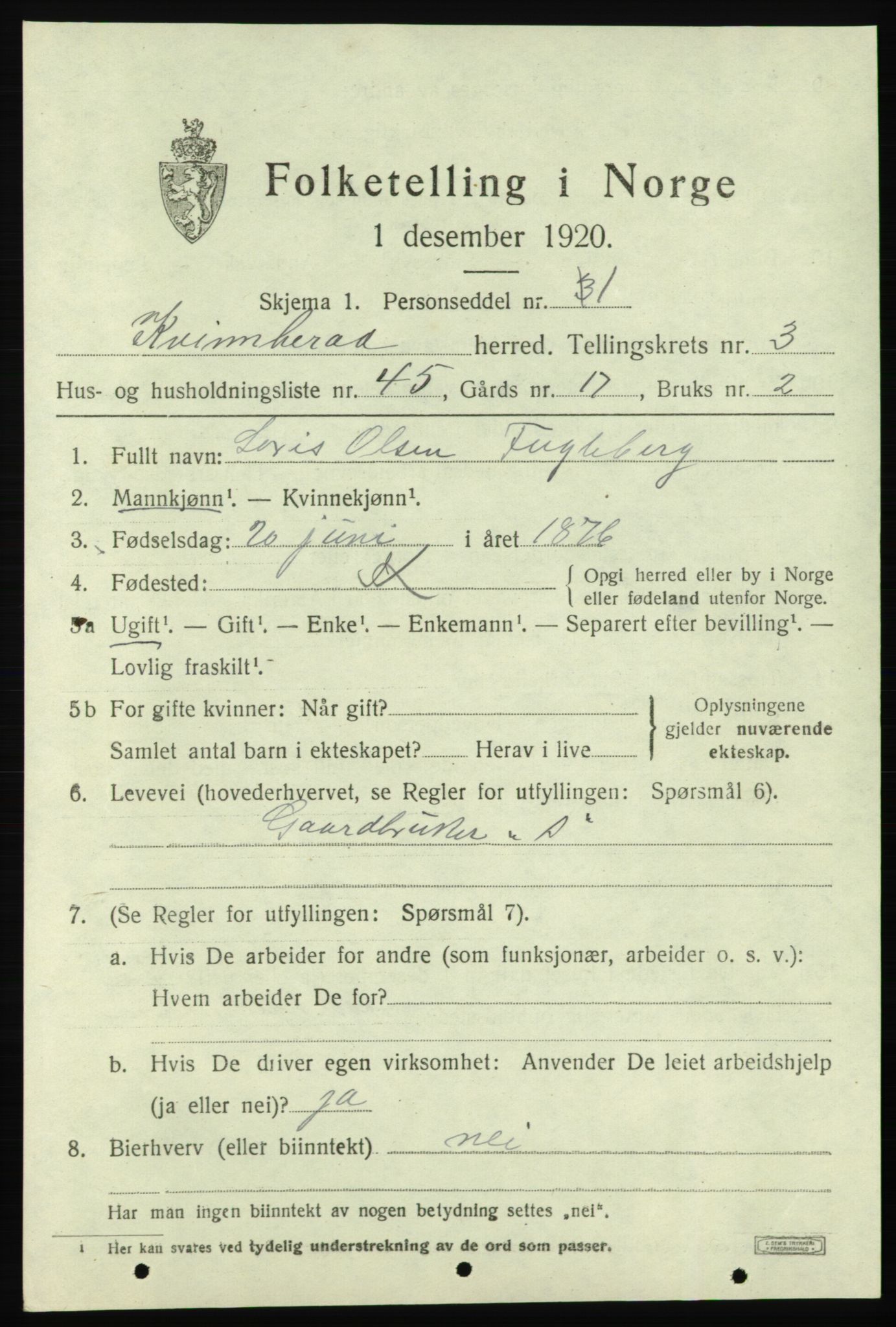 SAB, Folketelling 1920 for 1224 Kvinnherad herred, 1920, s. 4956