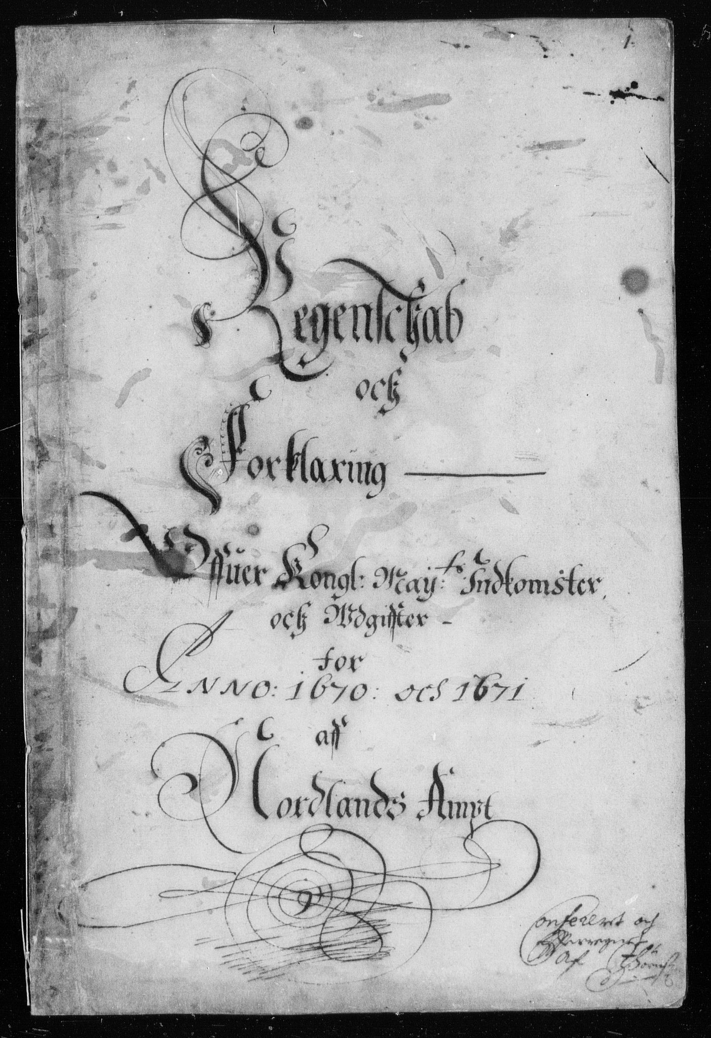Rentekammeret inntil 1814, Reviderte regnskaper, Stiftamtstueregnskaper, Trondheim stiftamt og Nordland amt, AV/RA-EA-6044/R/Rh/L0001: Nordland amt, 1670-1671