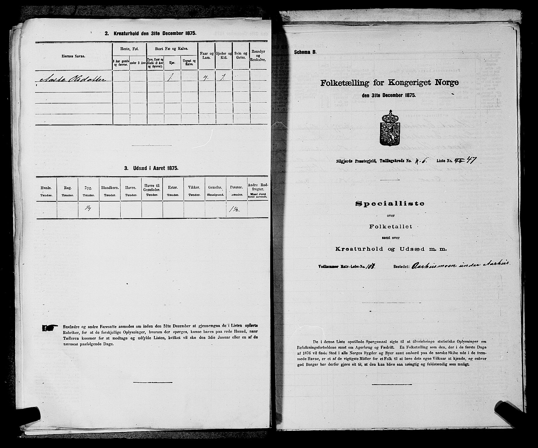 SAKO, Folketelling 1875 for 0828P Seljord prestegjeld, 1875, s. 805