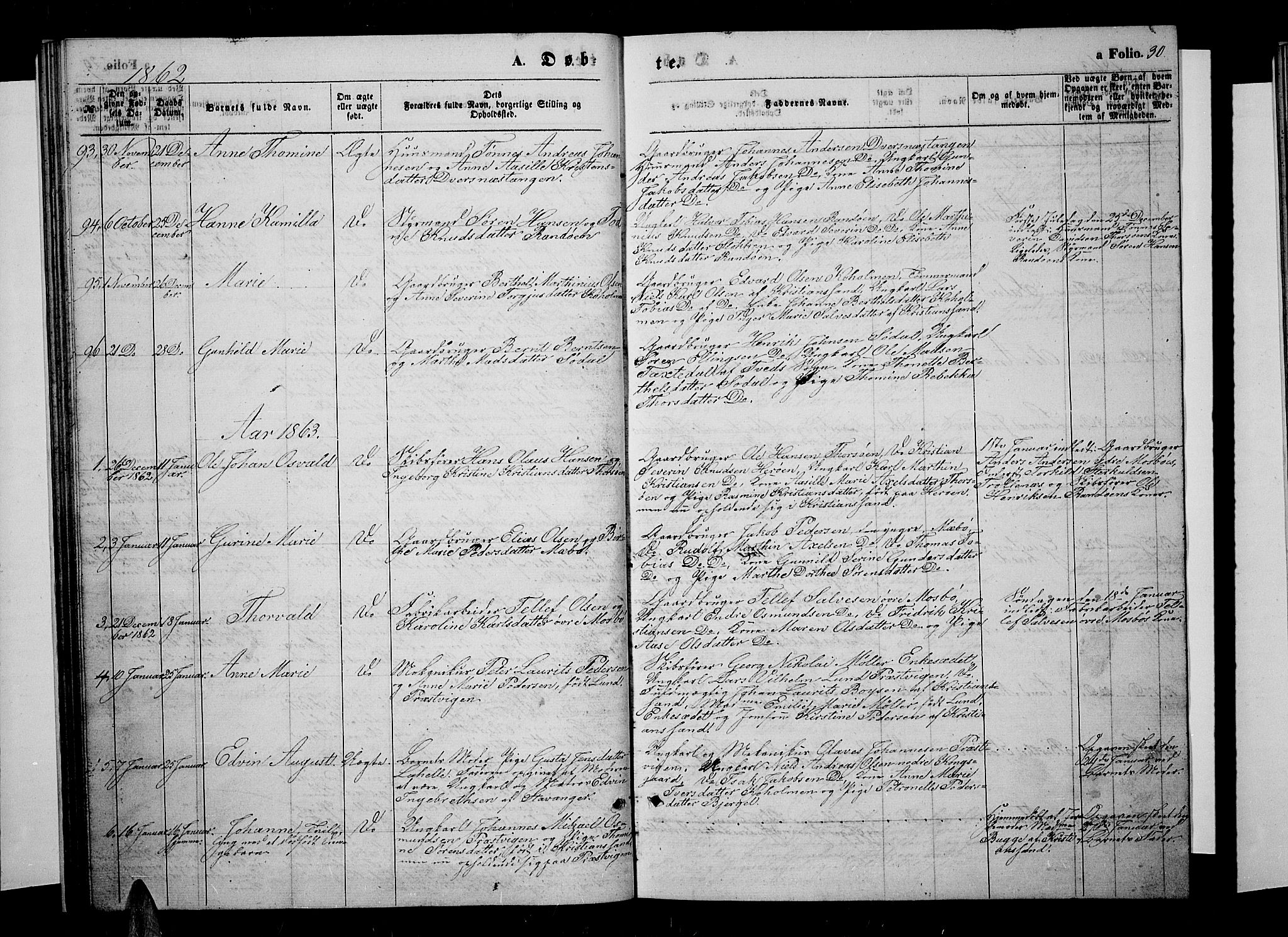 Oddernes sokneprestkontor, SAK/1111-0033/F/Fb/Fba/L0006: Klokkerbok nr. B 6 /1, 1860-1869, s. 30