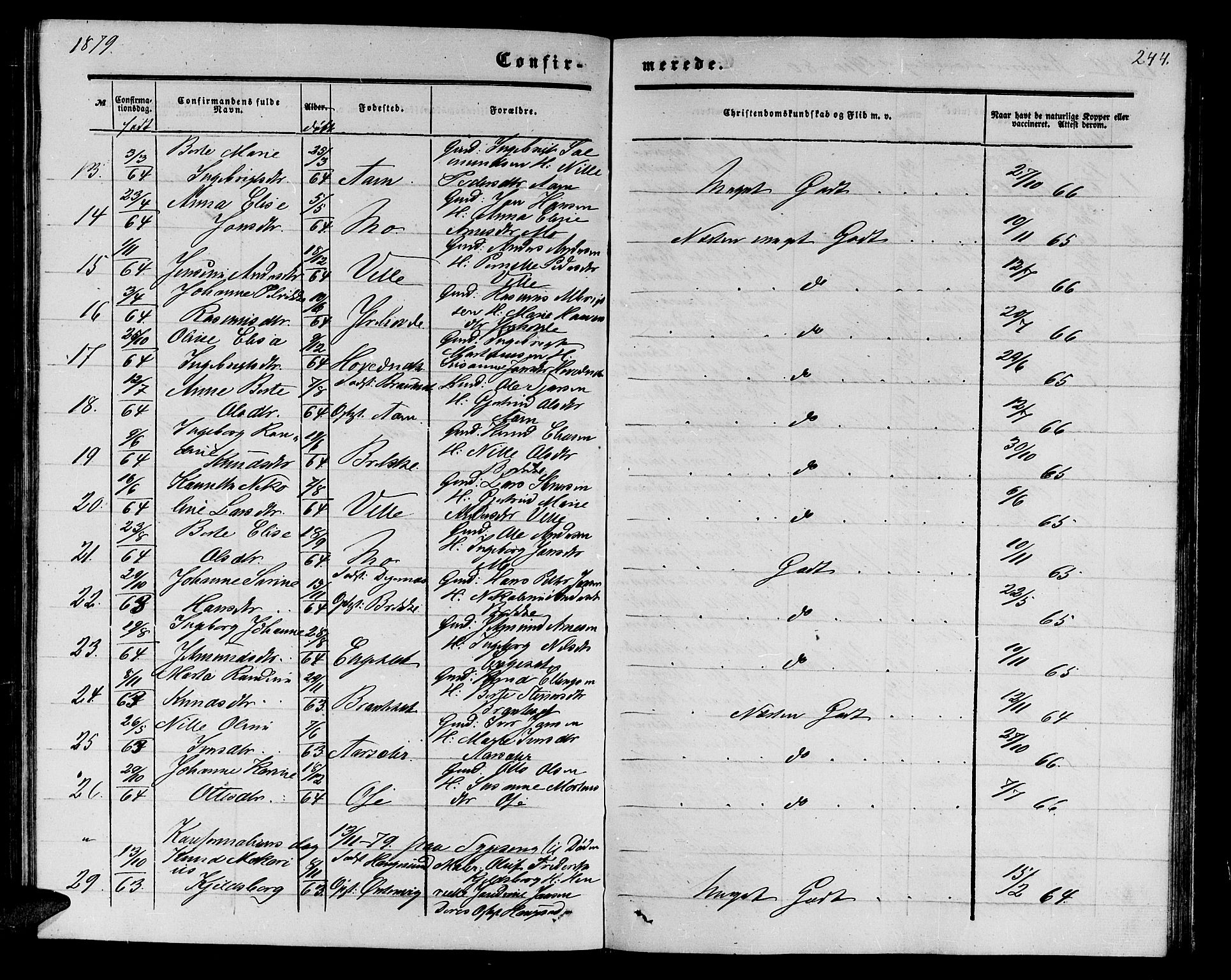 Ministerialprotokoller, klokkerbøker og fødselsregistre - Møre og Romsdal, AV/SAT-A-1454/513/L0188: Klokkerbok nr. 513C02, 1865-1882, s. 244