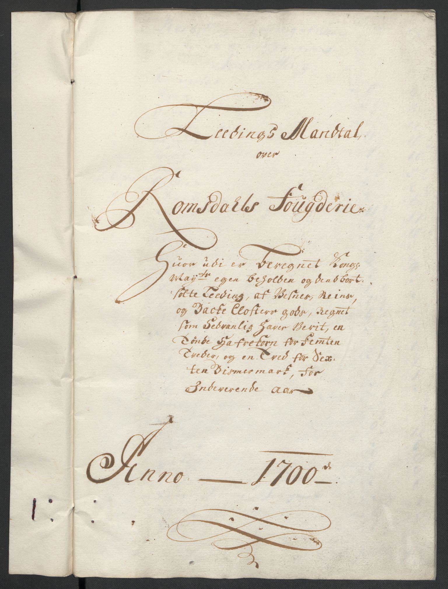 Rentekammeret inntil 1814, Reviderte regnskaper, Fogderegnskap, RA/EA-4092/R55/L3654: Fogderegnskap Romsdal, 1699-1700, s. 310