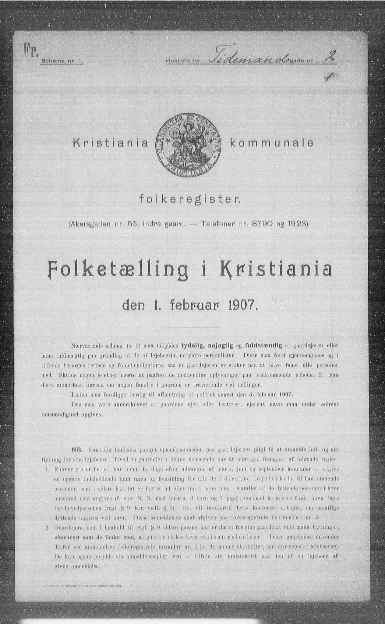OBA, Kommunal folketelling 1.2.1907 for Kristiania kjøpstad, 1907, s. 56590
