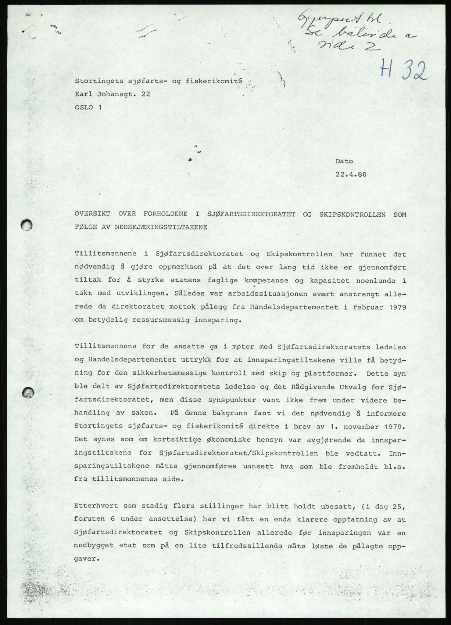 Justisdepartementet, Granskningskommisjonen ved Alexander Kielland-ulykken 27.3.1980, RA/S-1165/D/L0013: H Sjøfartsdirektoratet og Skipskontrollen (H25-H43, H45, H47-H48, H50, H52)/I Det norske Veritas (I34, I41, I47), 1980-1981, s. 83