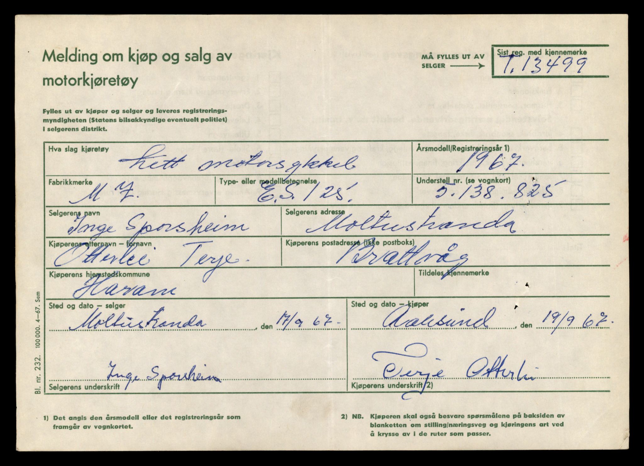 Møre og Romsdal vegkontor - Ålesund trafikkstasjon, AV/SAT-A-4099/F/Fe/L0039: Registreringskort for kjøretøy T 13361 - T 13530, 1927-1998, s. 2478