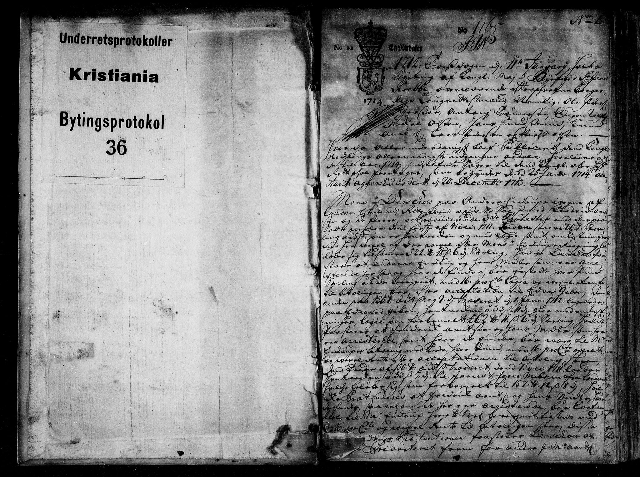Christiania byfogd, AV/SAO-A-11543/F/Fb/L0036: Tingbok, 1714, s. 0b-1a