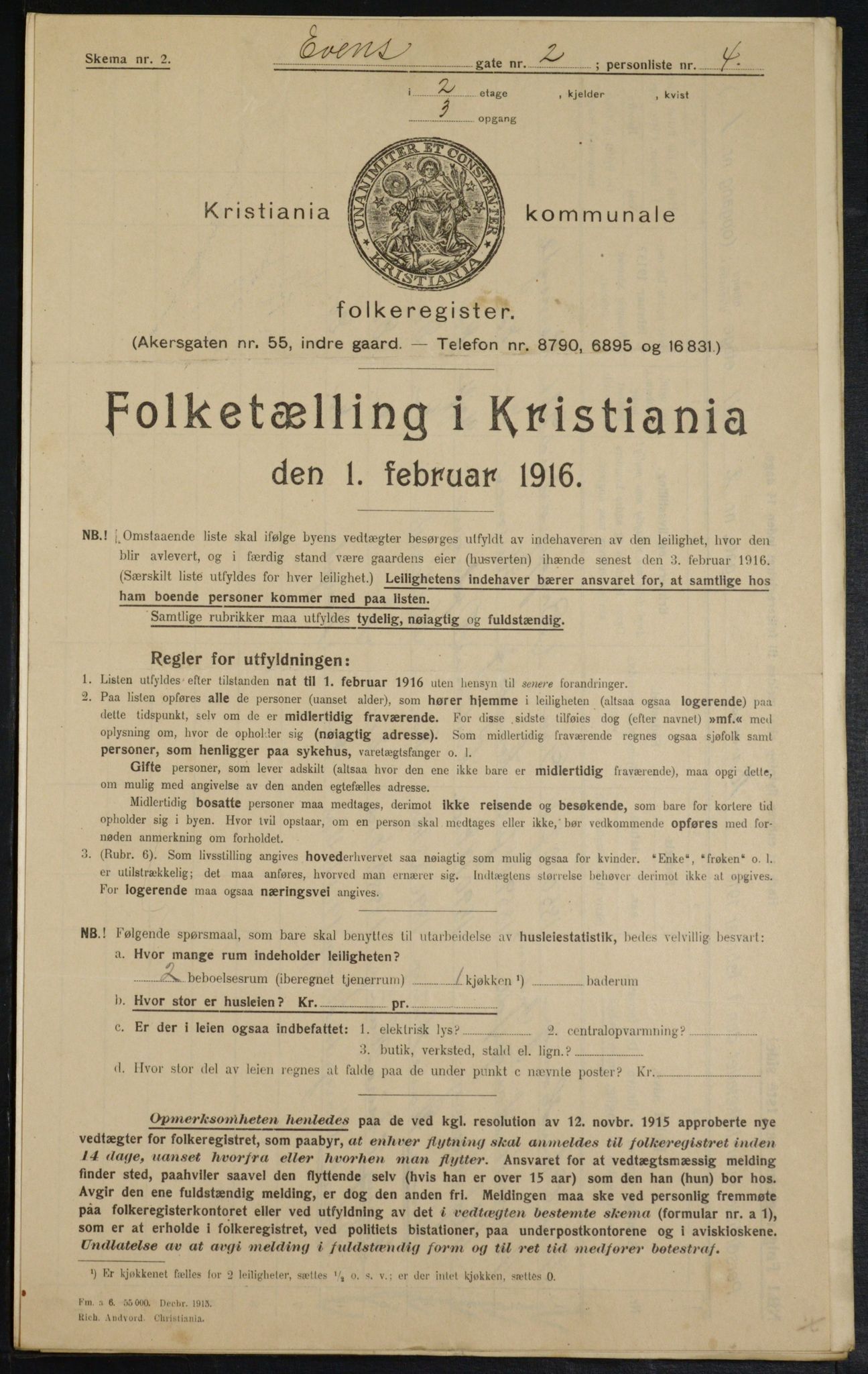 OBA, Kommunal folketelling 1.2.1916 for Kristiania, 1916, s. 23251